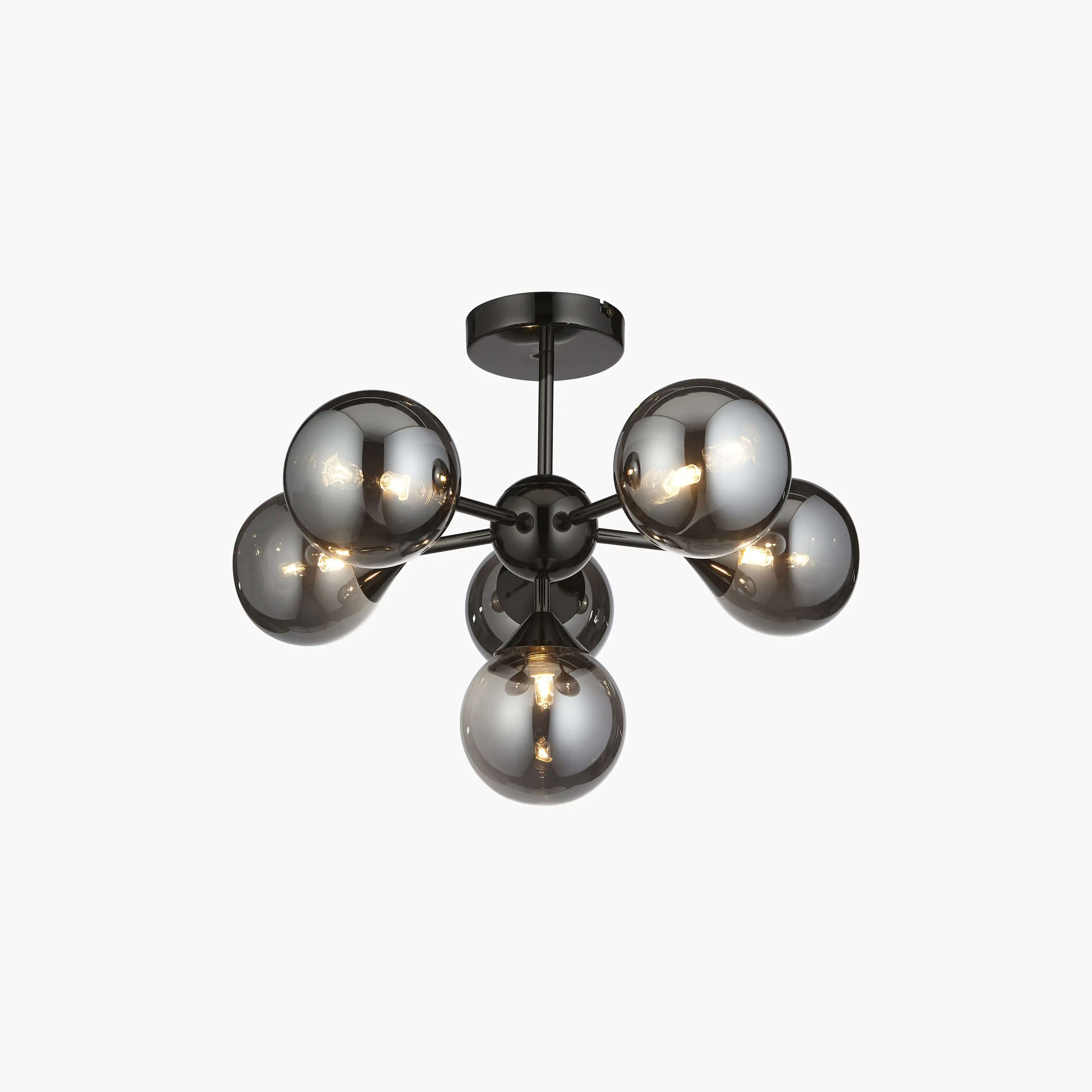 Oscar 6 Light Flush Ceiling Light | Black - Image 8