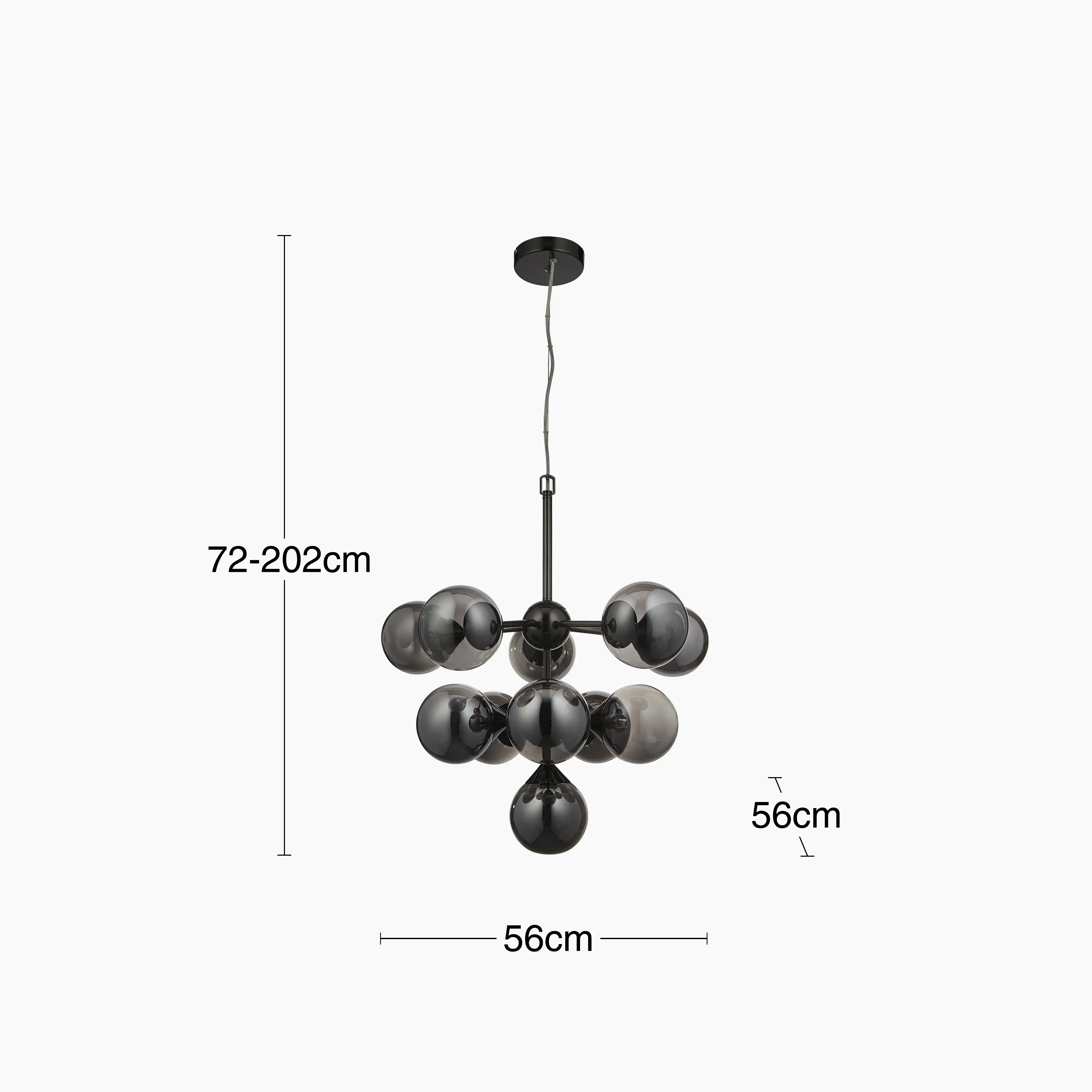 Oscar 11 Light Pendant Light | Black - Image 10