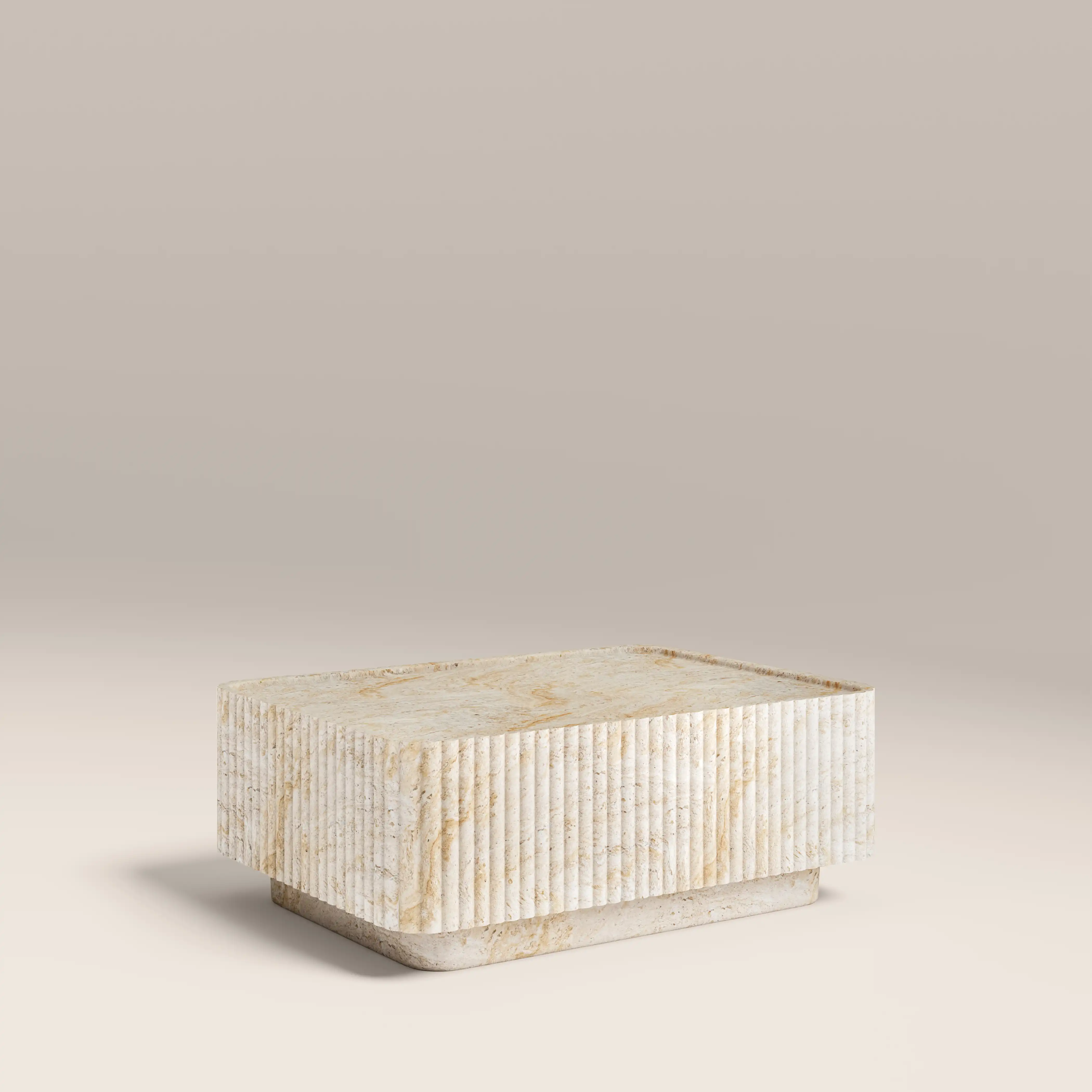 Osmond Rectangular Coffee Table | Natural Travertine Effect - Image 3