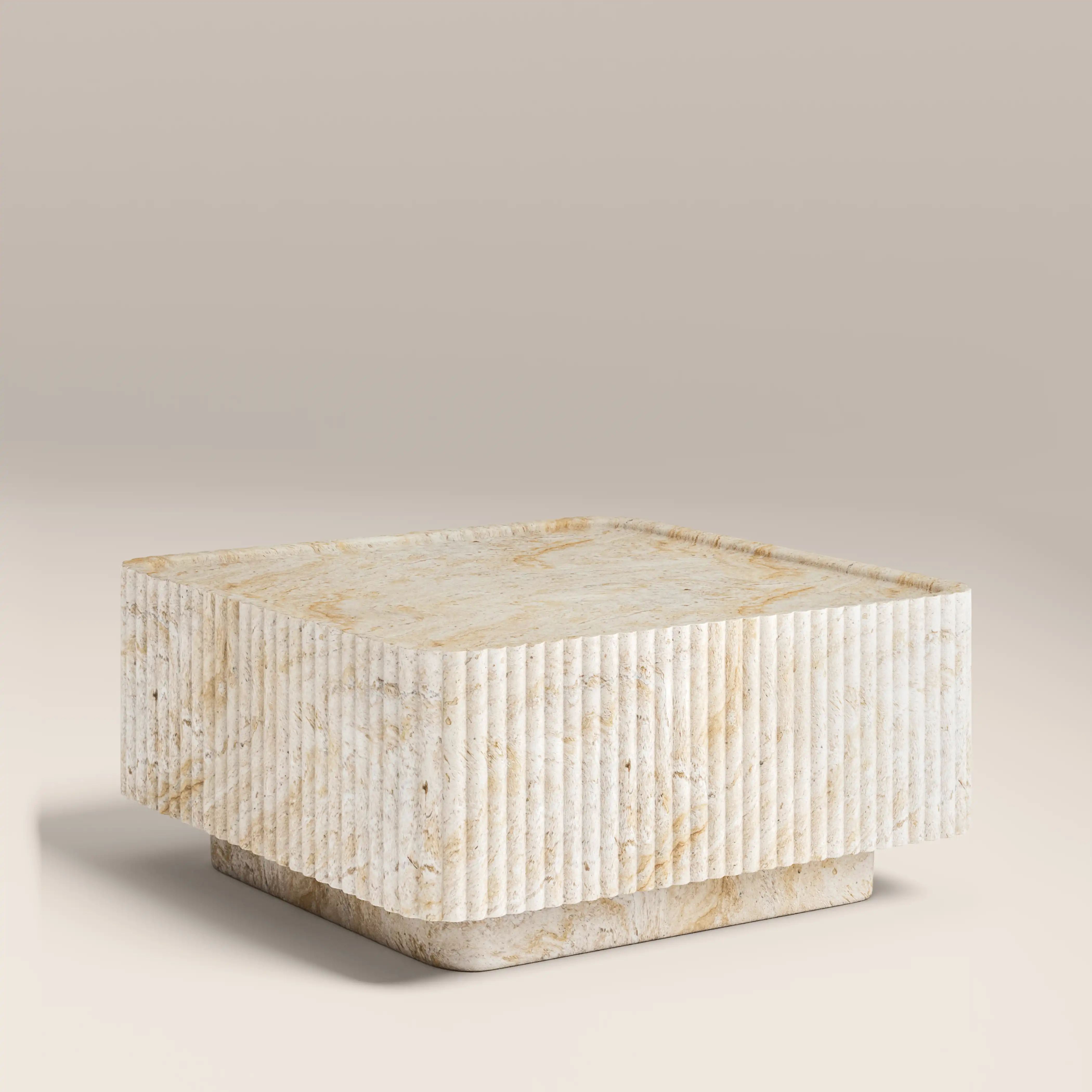 Osmond Square Coffee Table | Natural Travertine Effect - Image 3