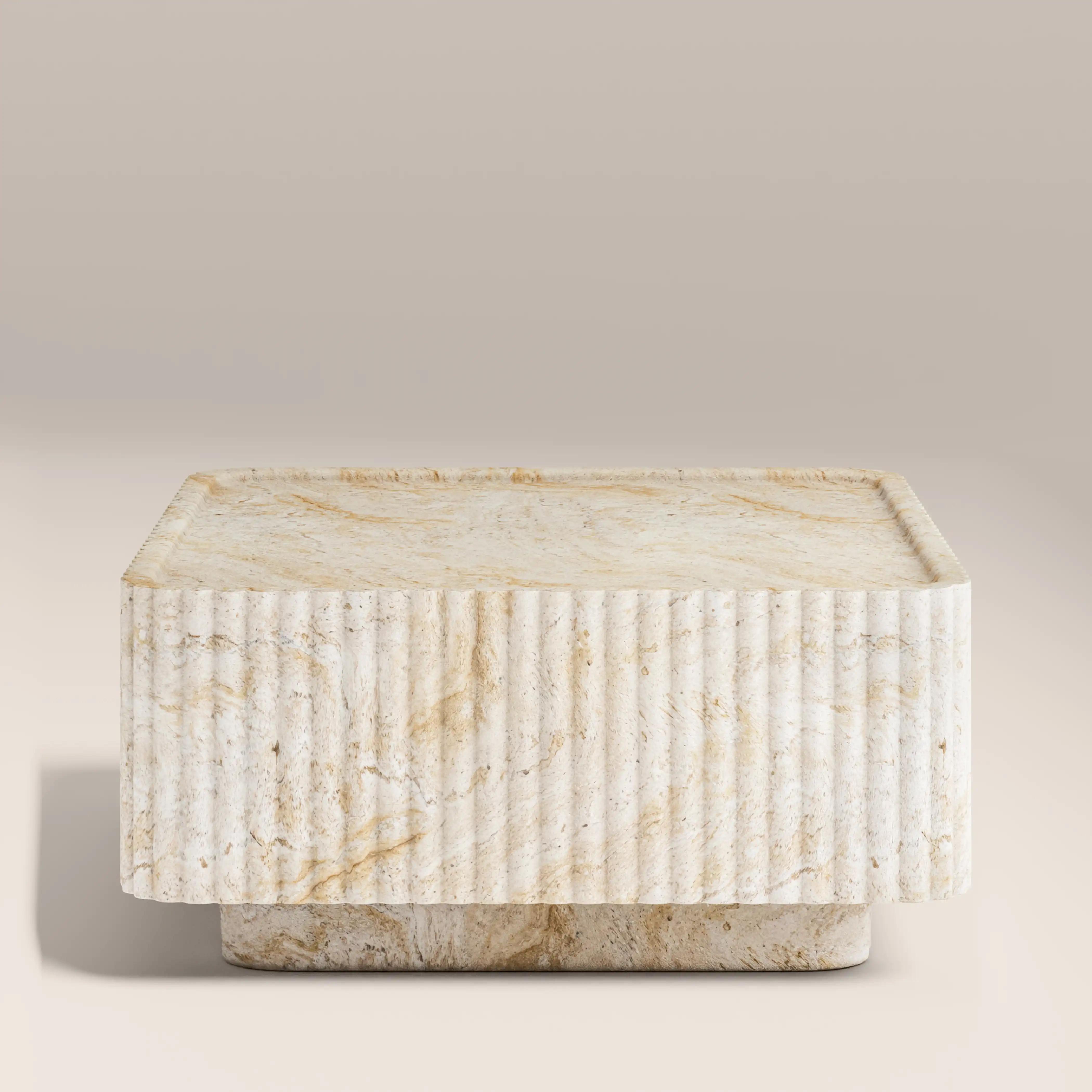 Osmond Square Coffee Table | Natural Travertine Effect - Image 4