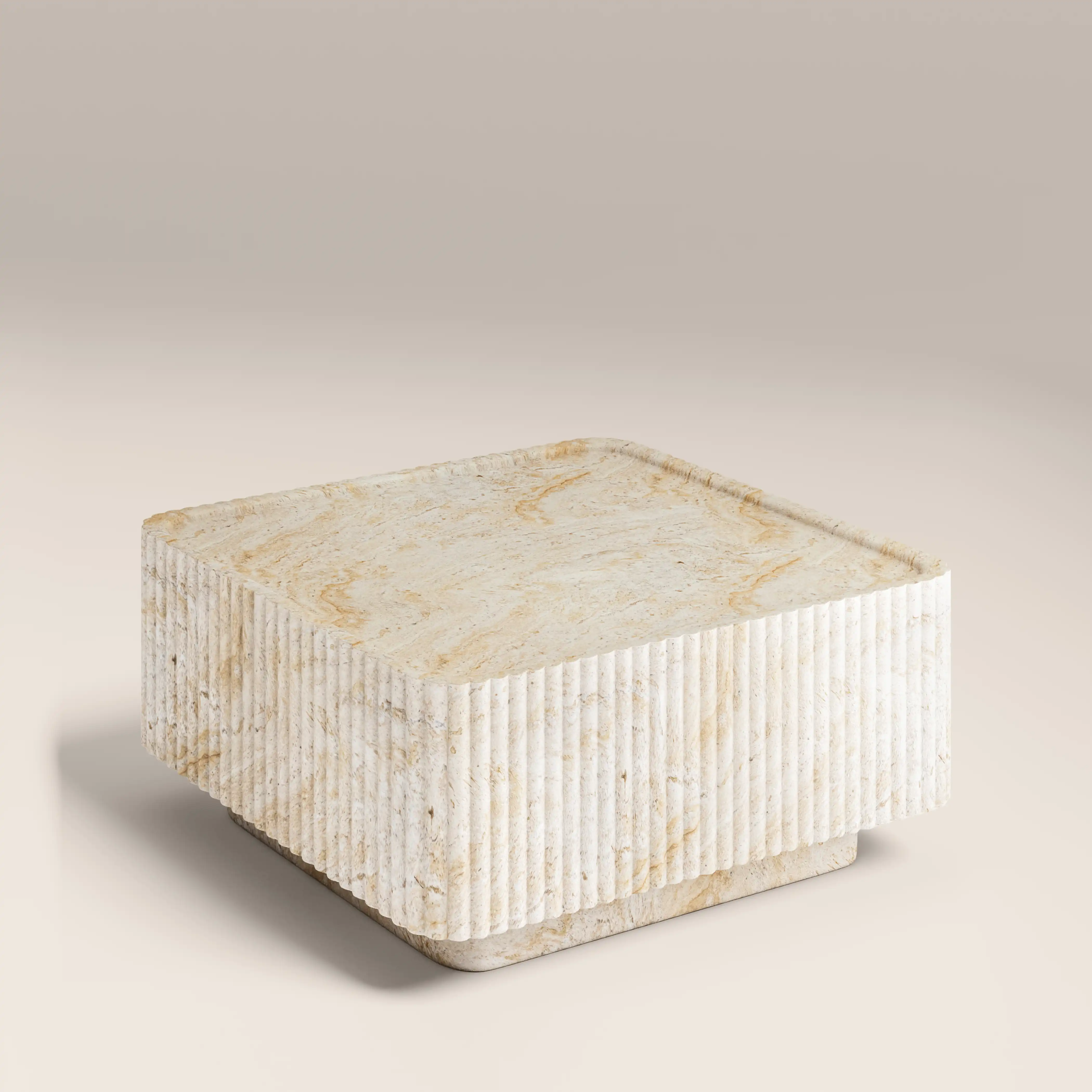 Osmond Square Coffee Table | Natural Travertine Effect - Image 5