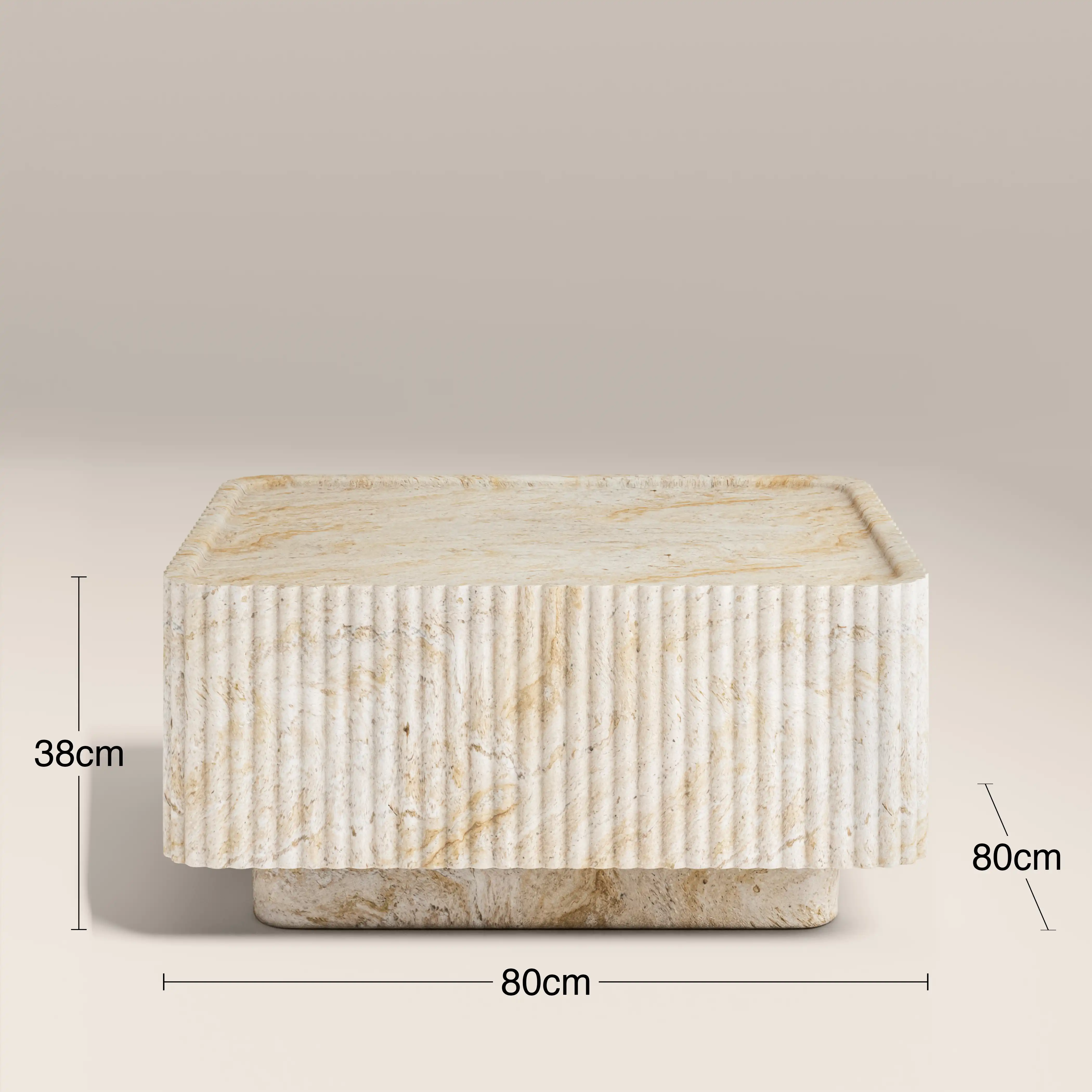 Osmond Square Coffee Table | Natural Travertine Effect - Image 7
