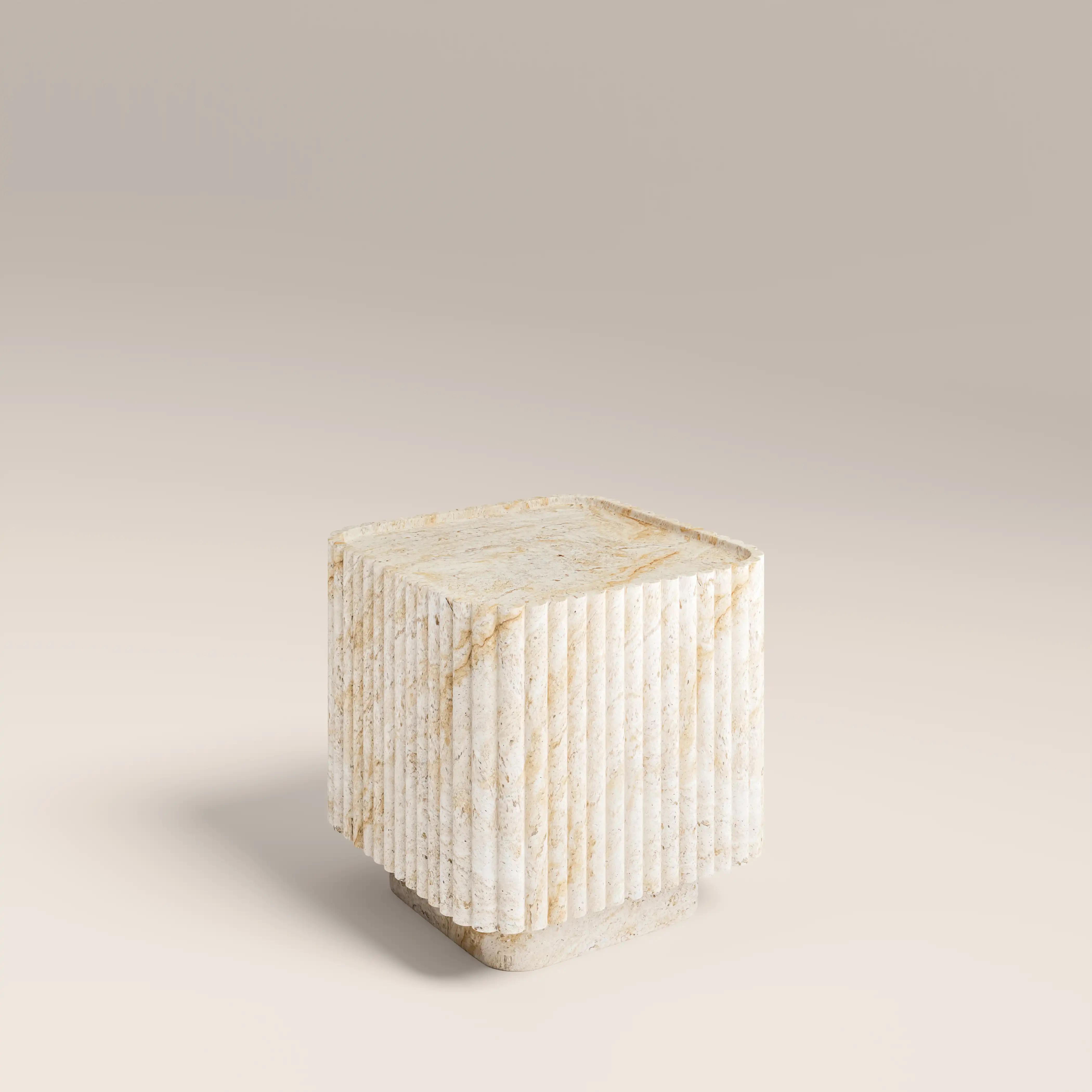 Osmond Square Side Table | Natural Travertine Effect - Image 5