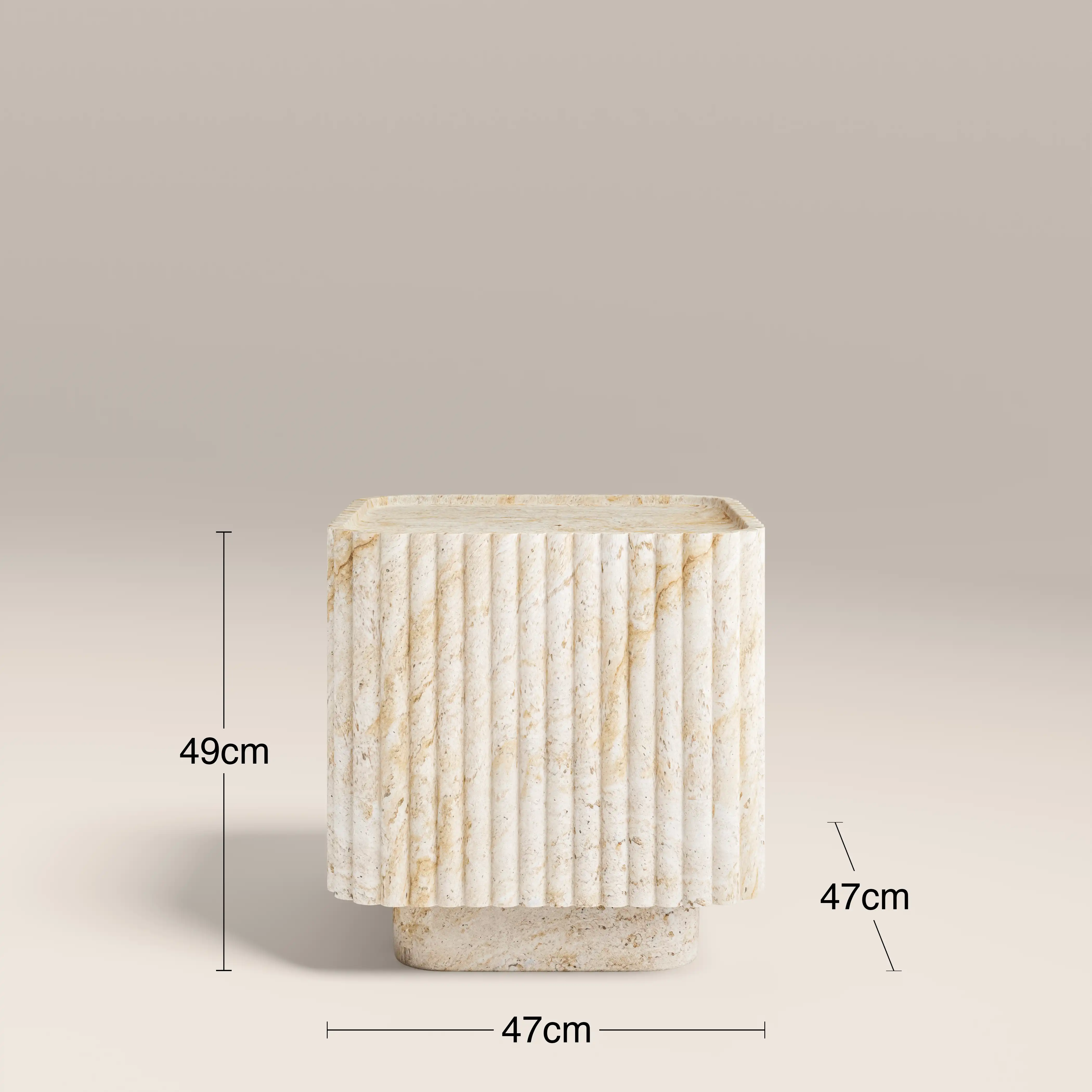 Osmond Square Side Table | Natural Travertine Effect - Image 6
