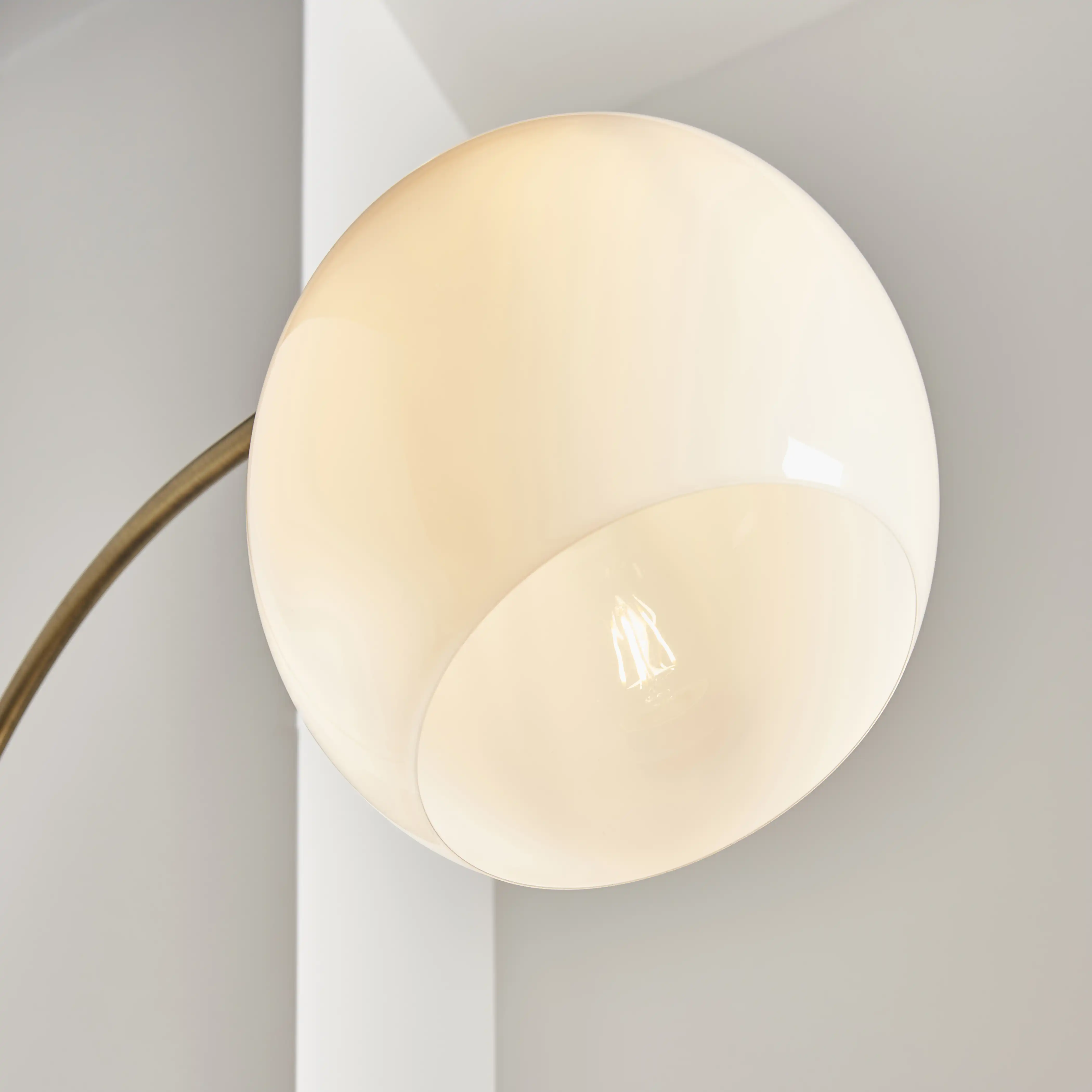 Otto Arched Floor Lamp | Opal & Black - Image 3