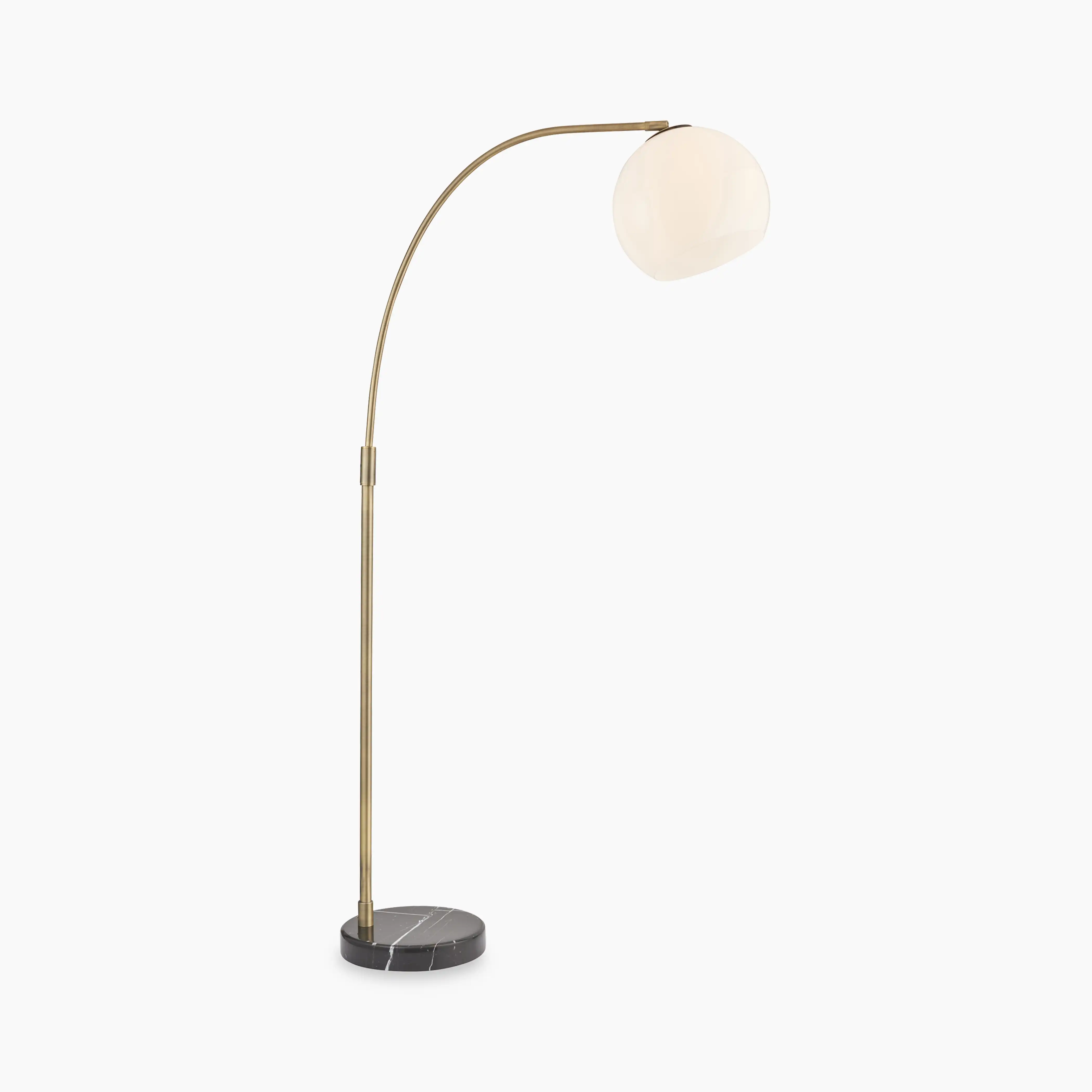Otto Arched Floor Lamp | Opal & Black - Image 7