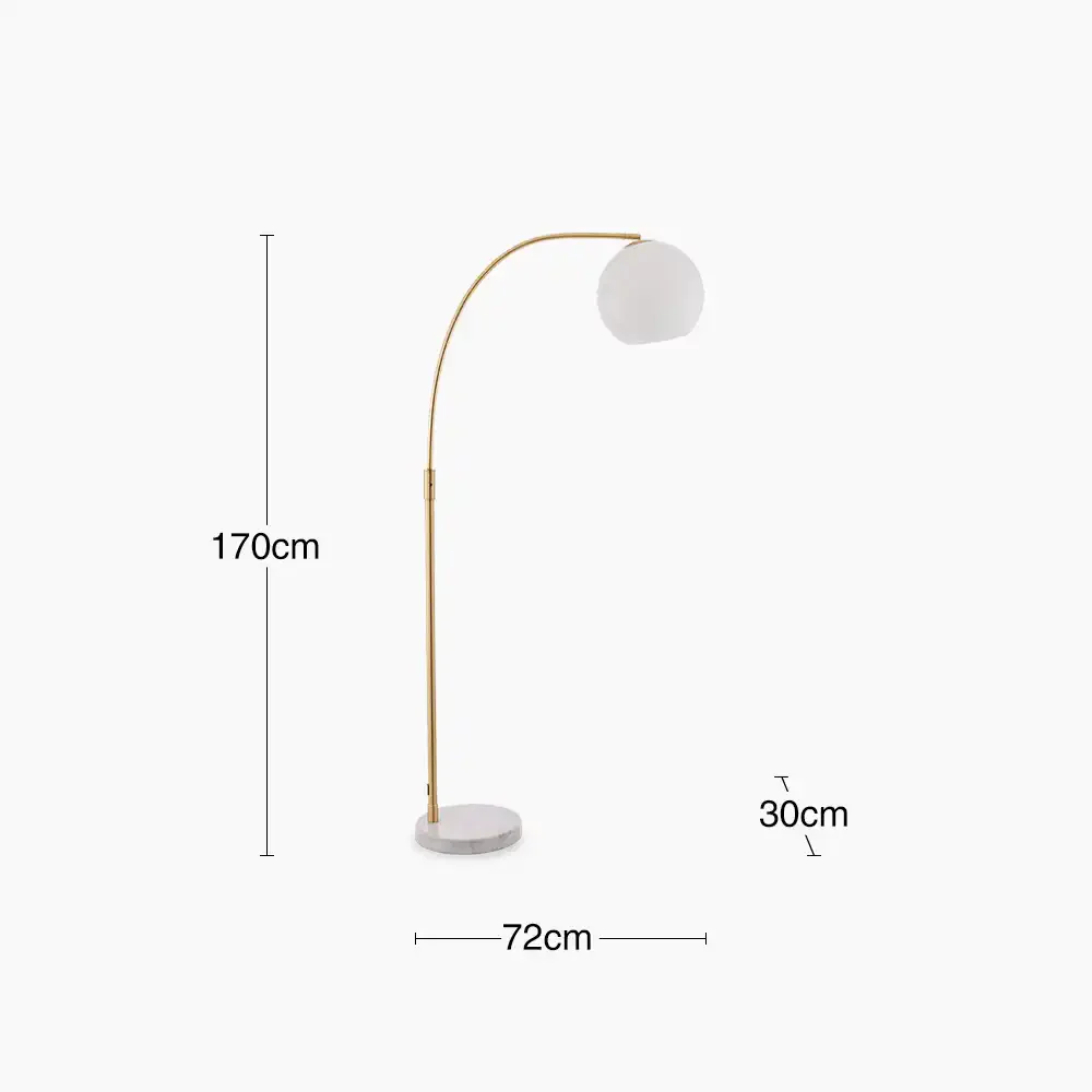 Otto Arched Floor Lamp | Opal & White - Image 9