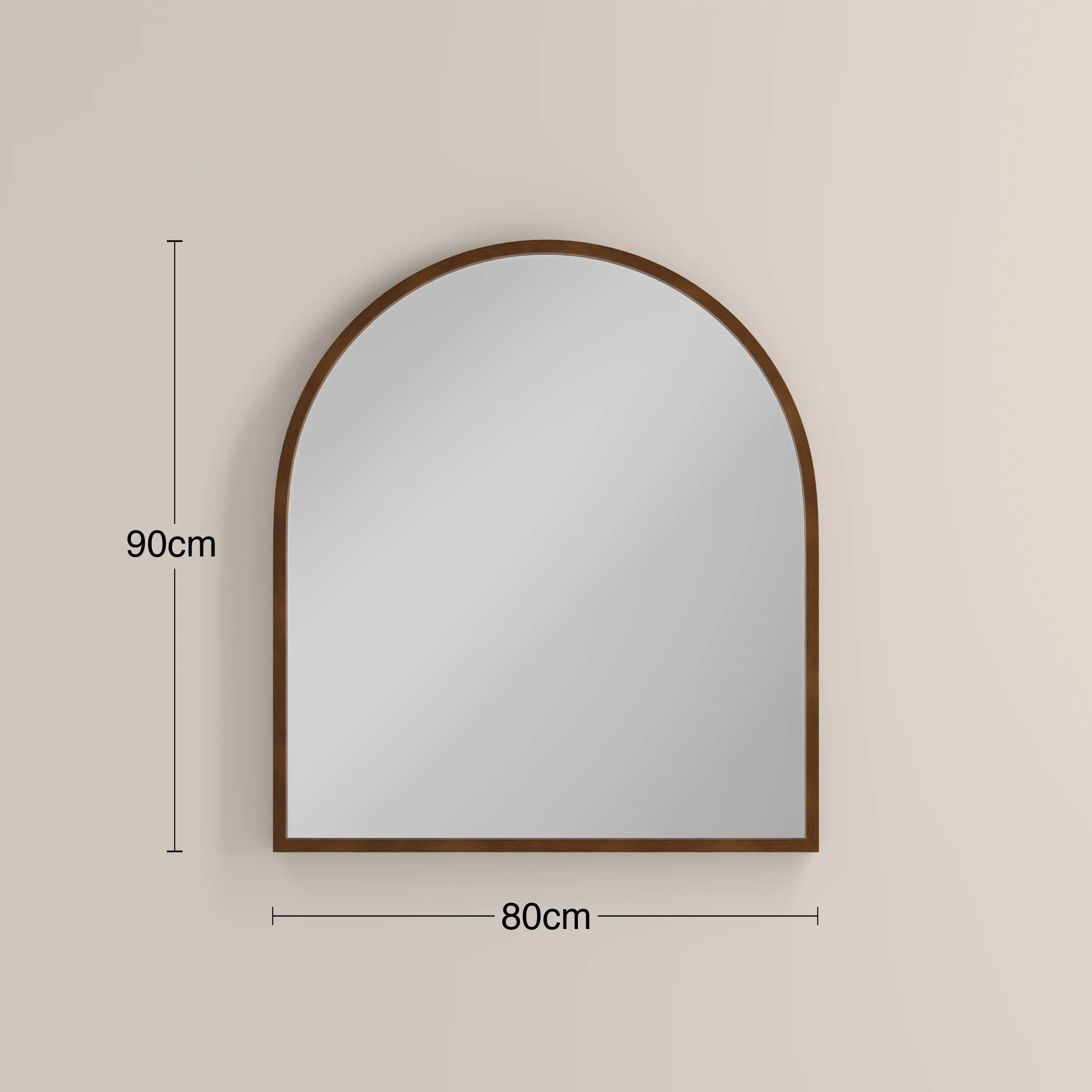 Oxleigh Arch Wall Mirror,  90 x 80 cm| Walnut - Image 3