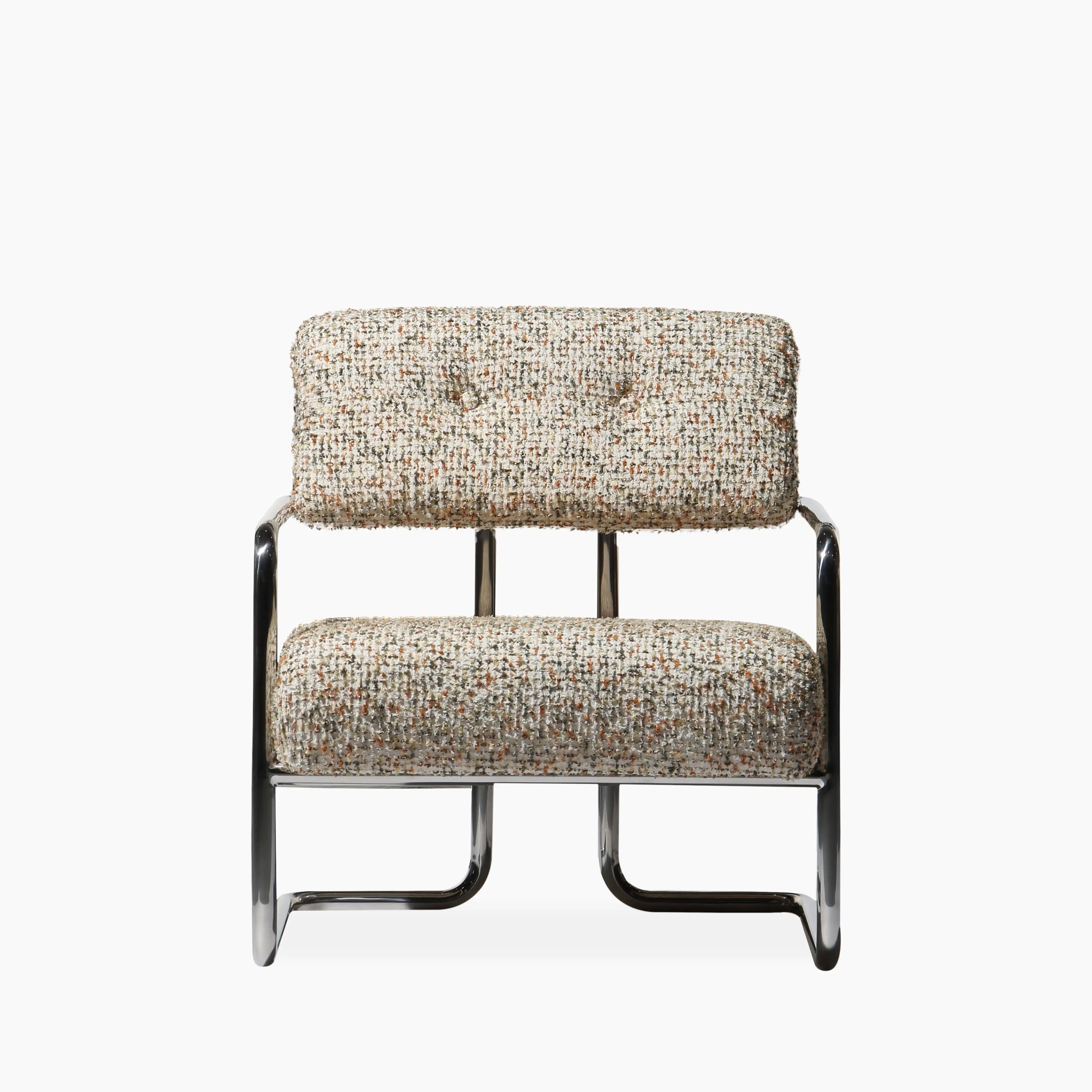 Paddington Accent Chair | Speckled Nougat Boucle & Chrome - Image 3