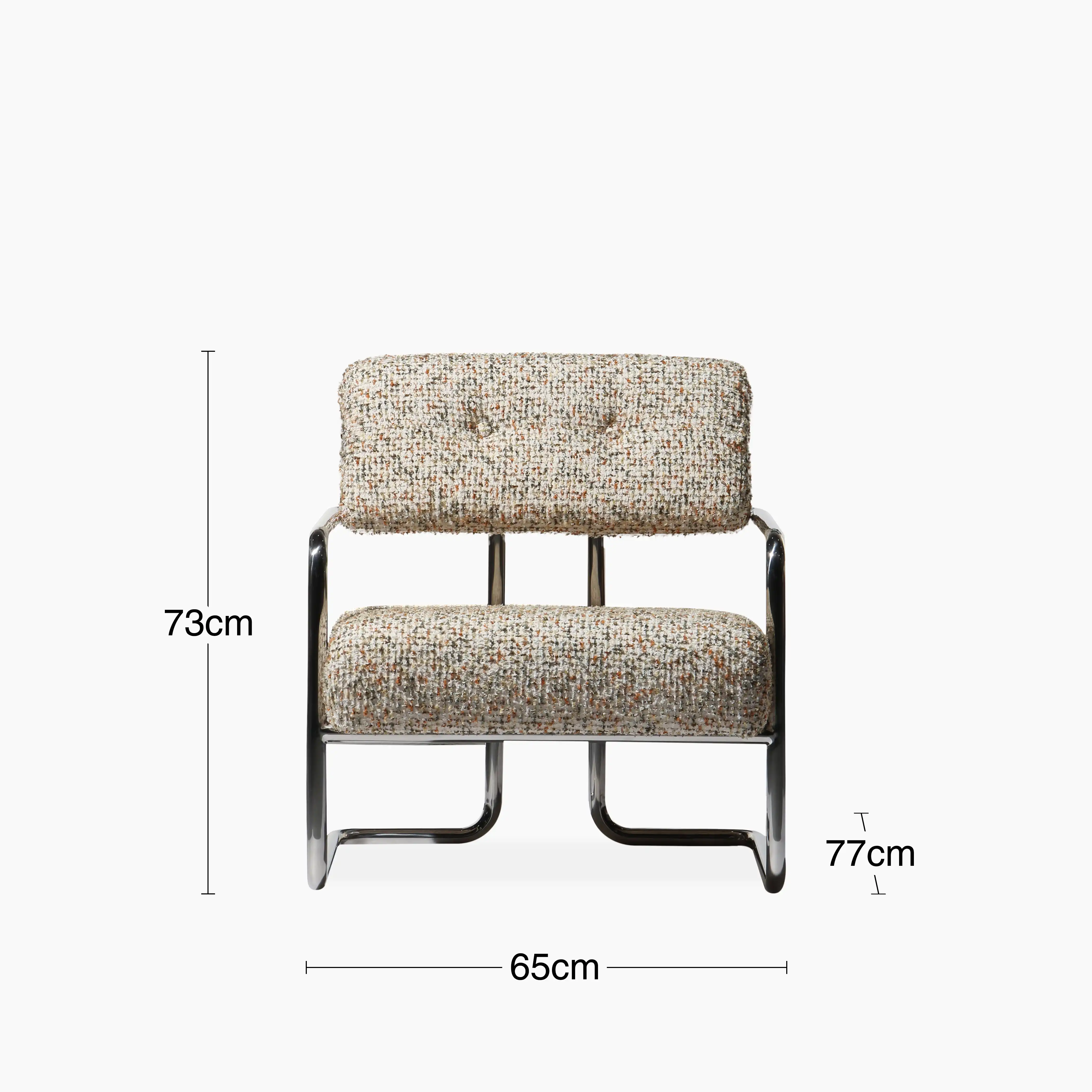 Paddington Accent Chair | Speckled Nougat Boucle & Chrome - Image 7