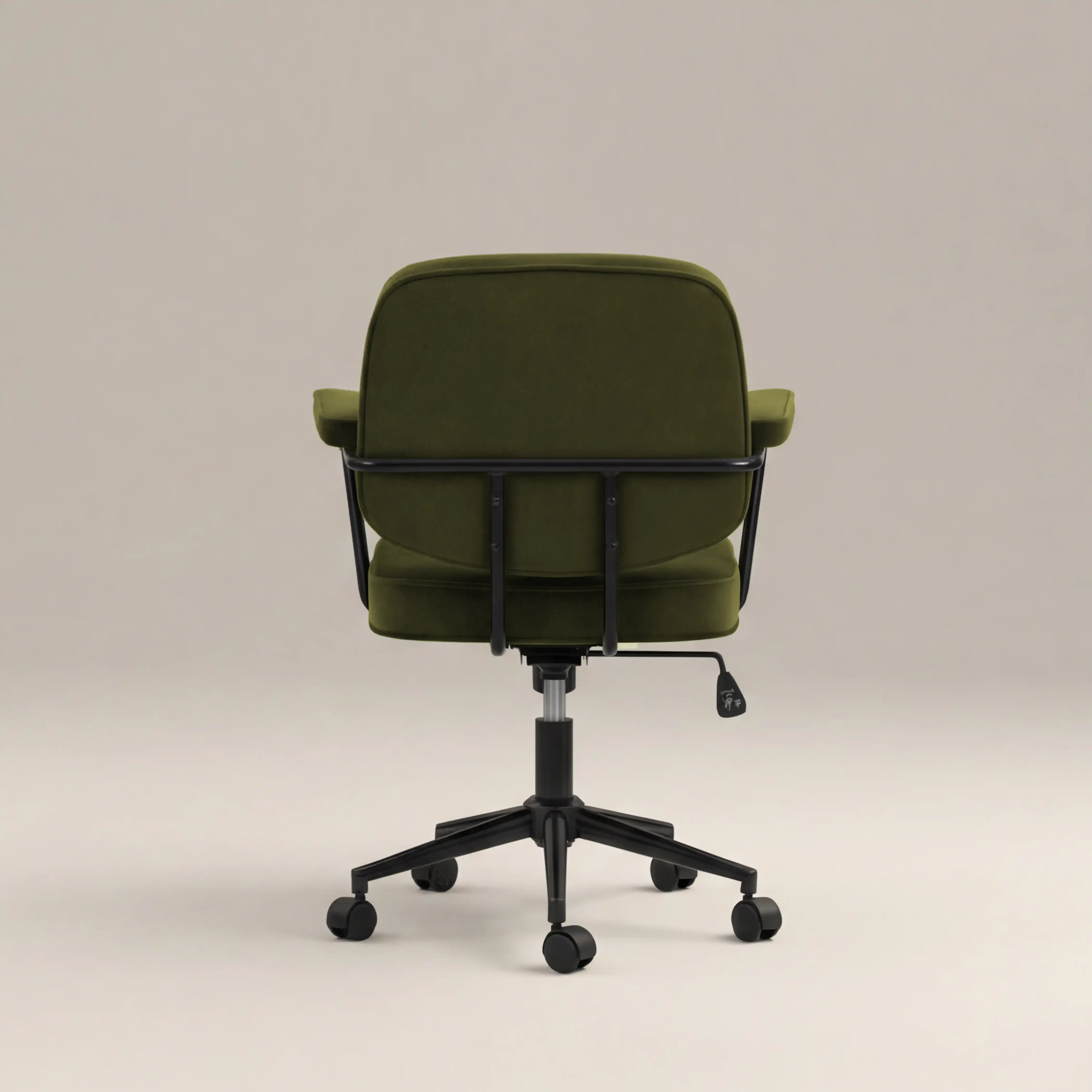 Paige Office Chair | Olive Green Sustainable Velvet & Black - Image 5