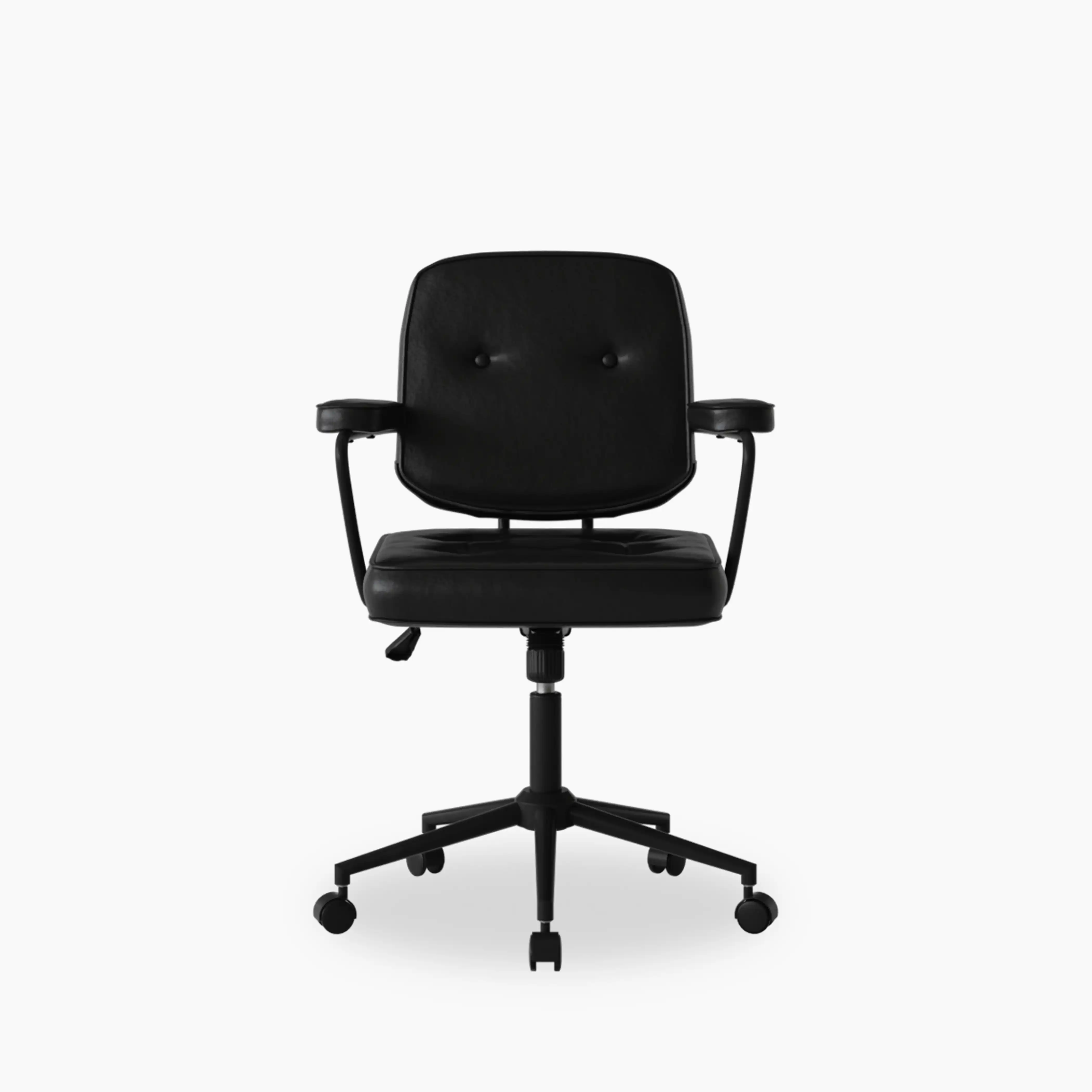 Paige Office Chair | Vintage Black Faux Leather & Black - Image 3