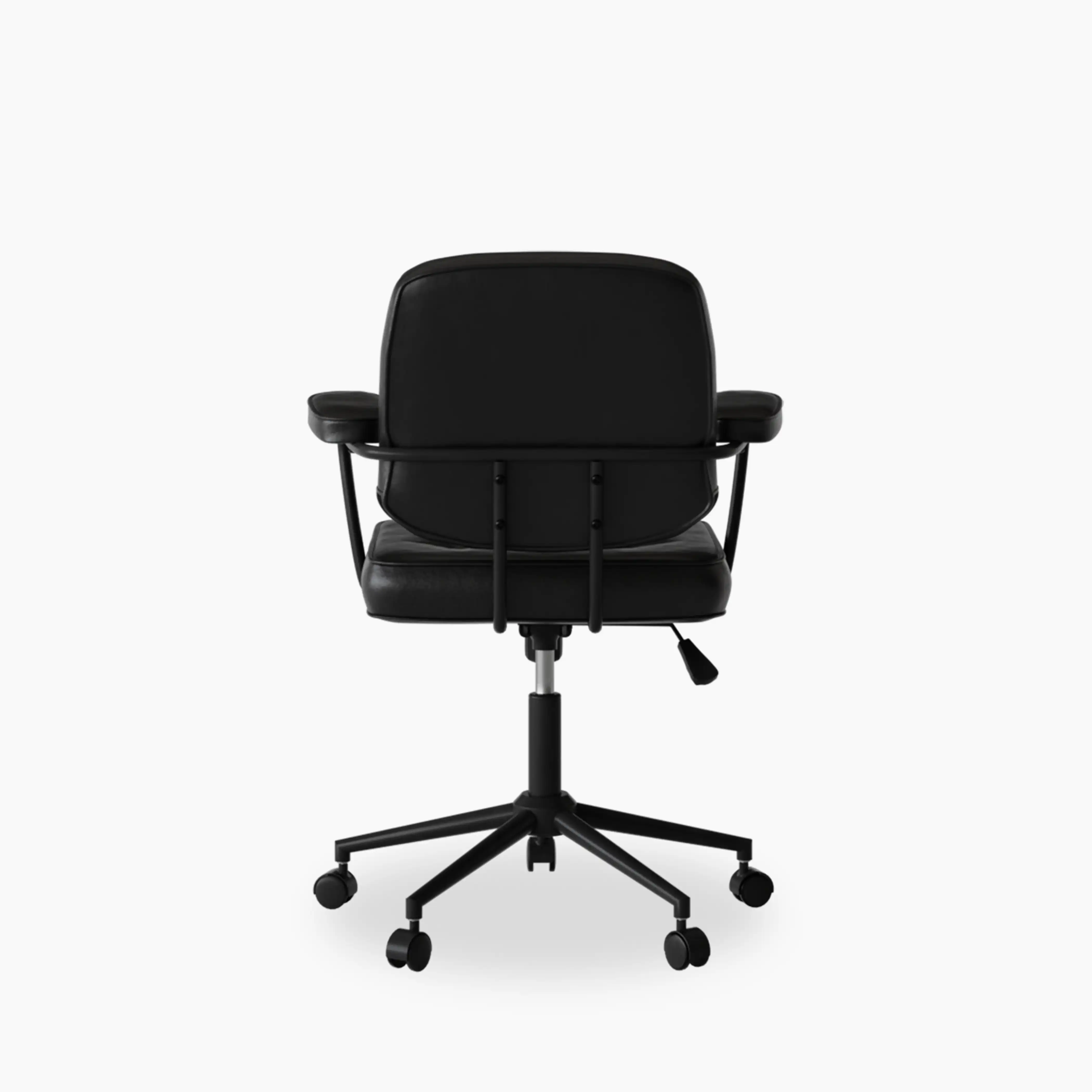 Paige Office Chair | Vintage Black Faux Leather & Black - Image 5