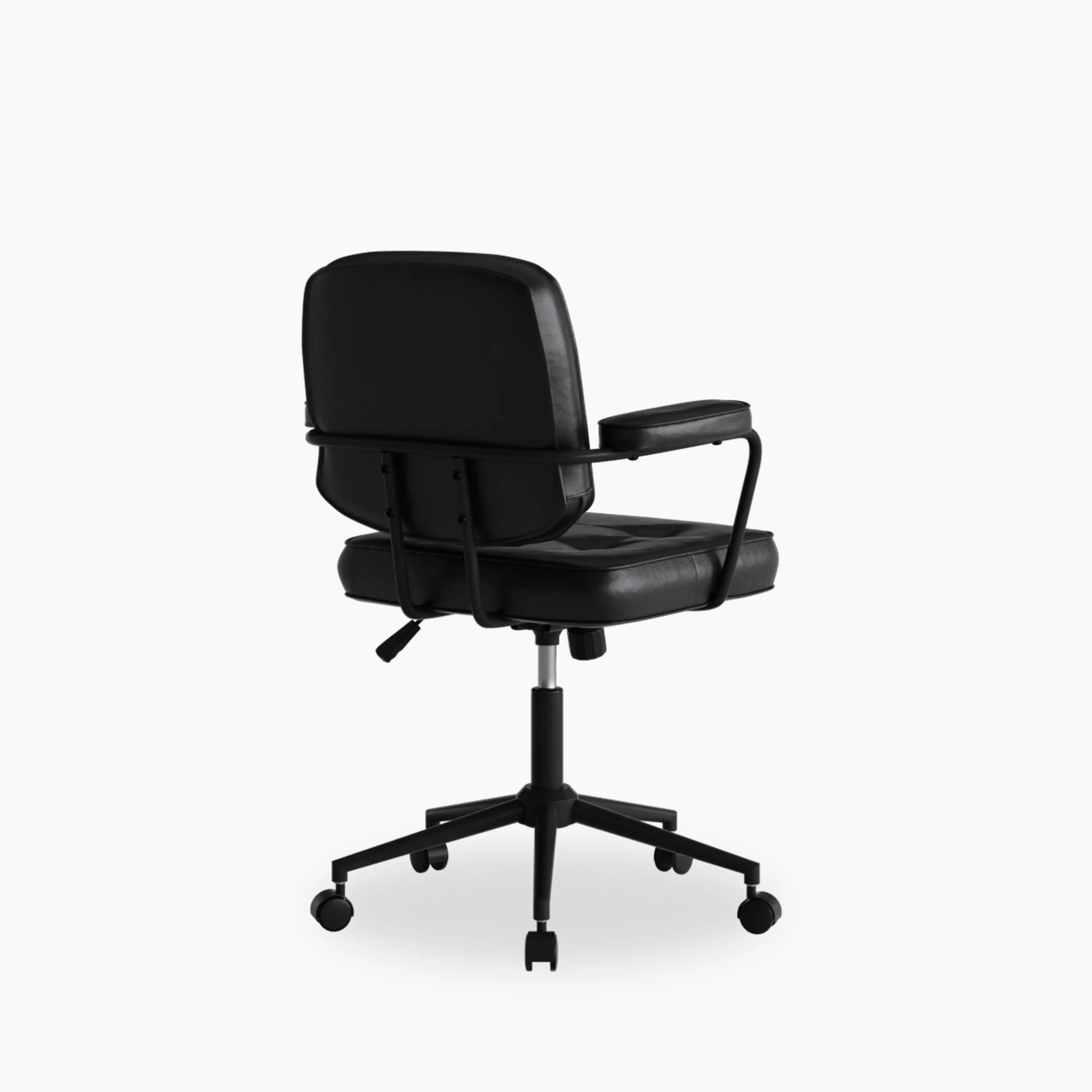 Paige Office Chair | Vintage Black Faux Leather & Black - Image 6