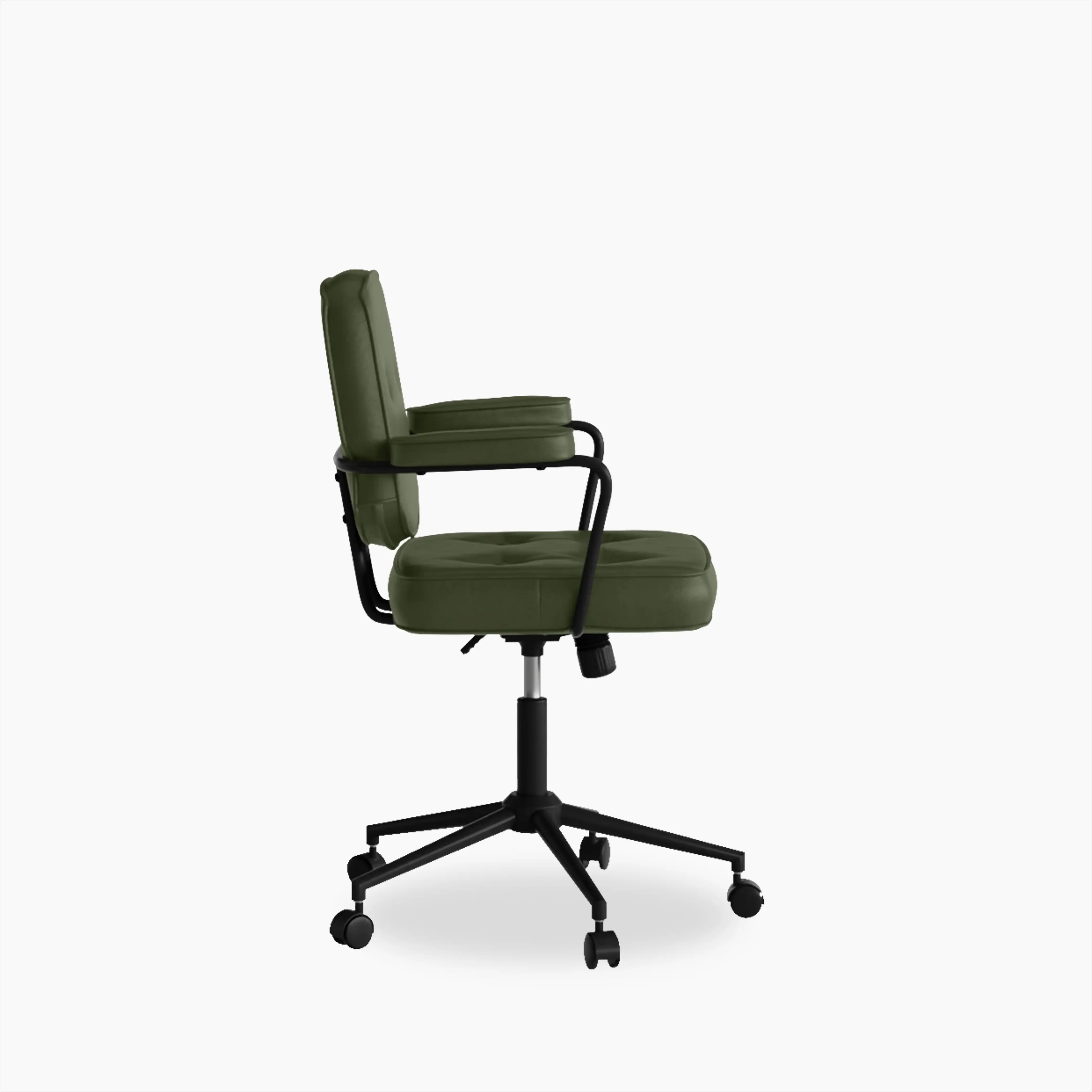 Paige Office Chair | Vintage Green Faux Leather & Black - Image 3