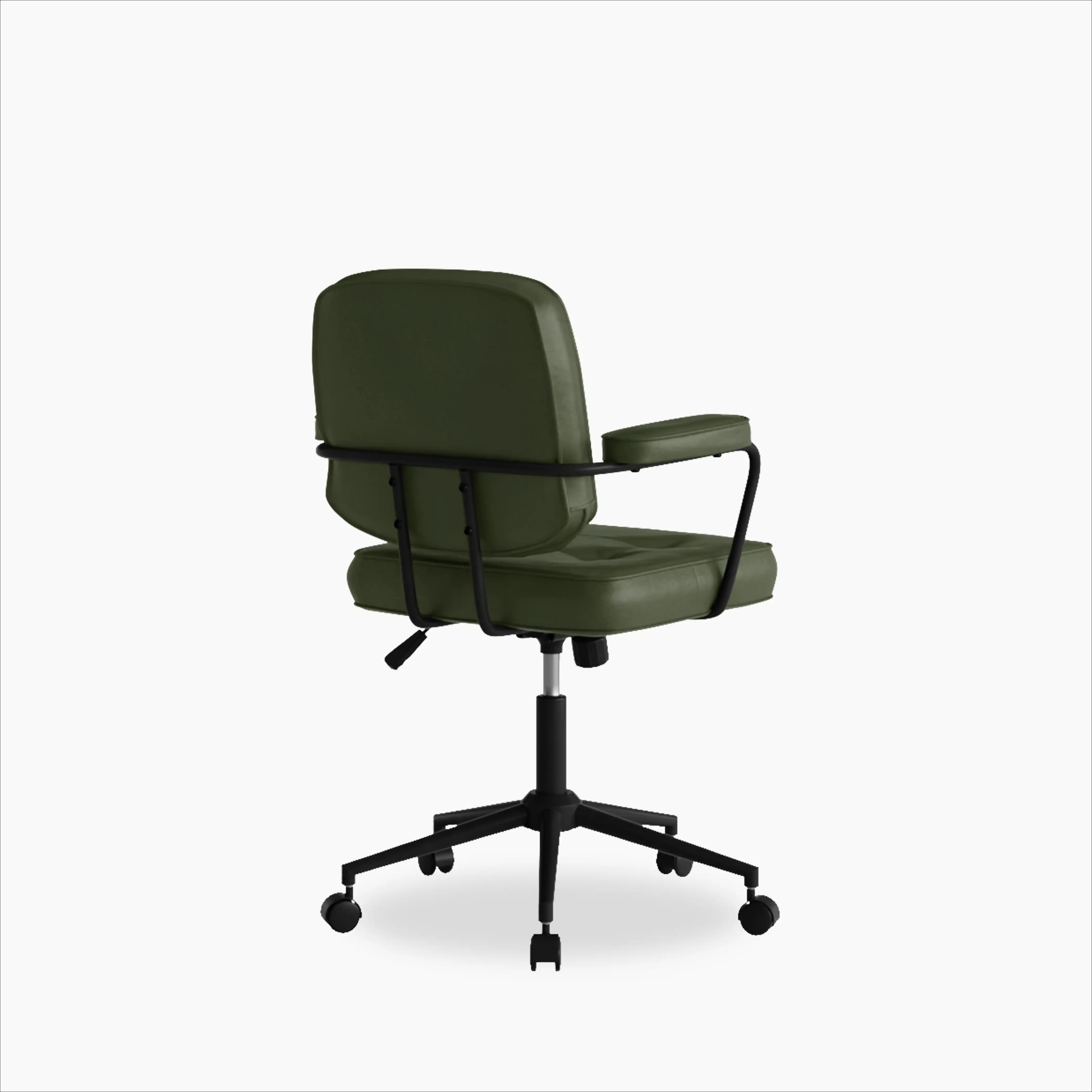 Paige Office Chair | Vintage Green Faux Leather & Black - Image 4