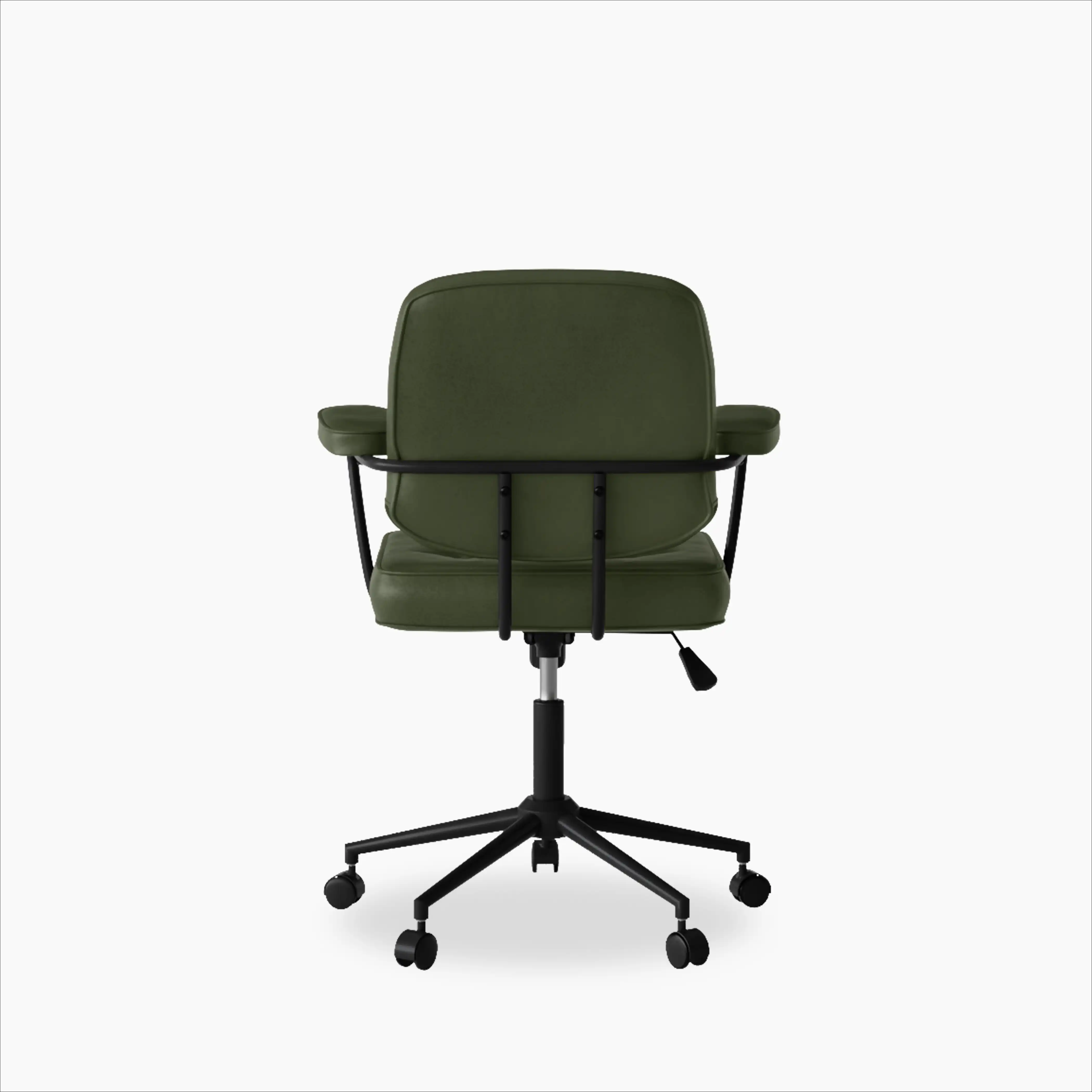 Paige Office Chair | Vintage Green Faux Leather & Black - Image 5