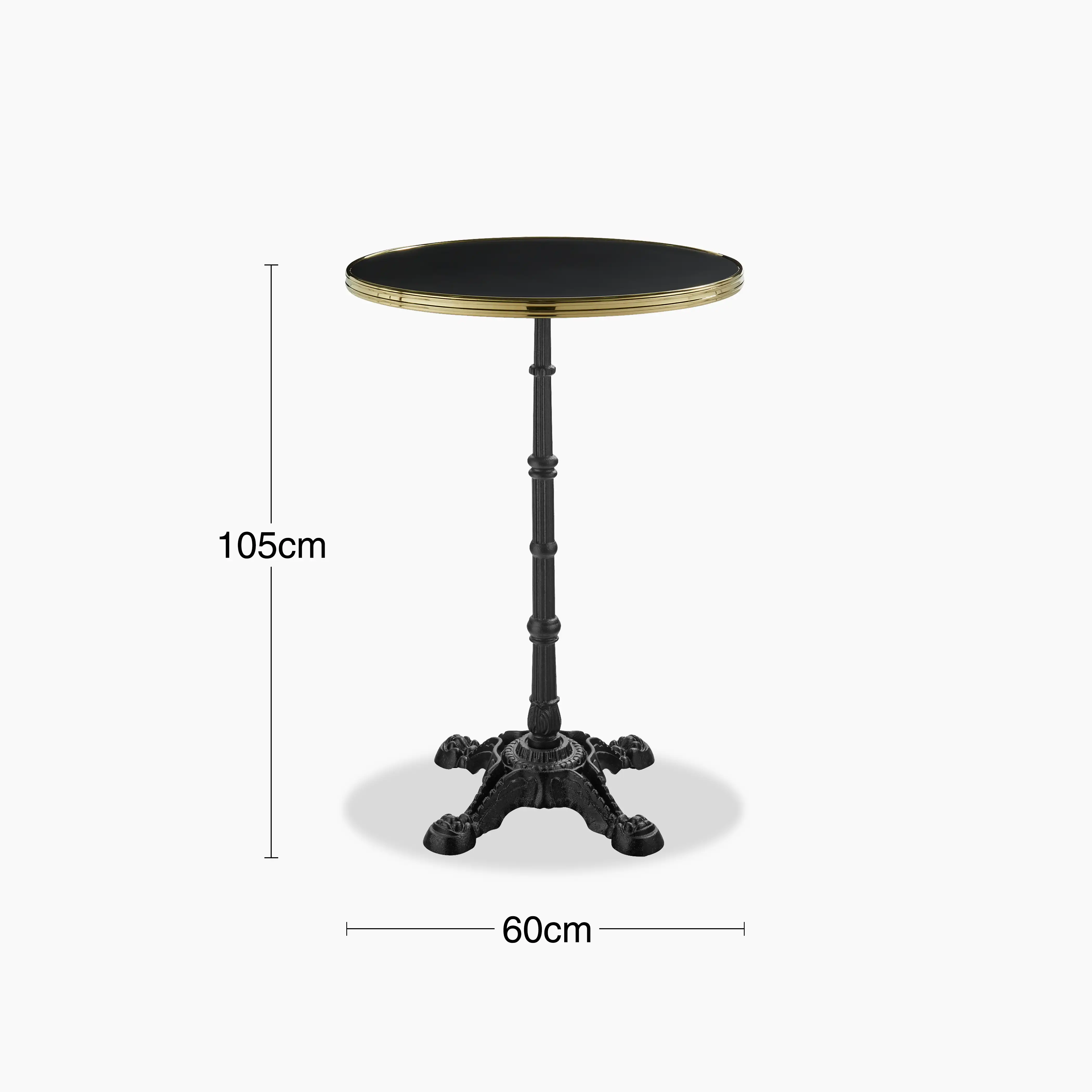 Parisian Style Flat Auto-Adjust Bar Table | Black & Brass - Image 3