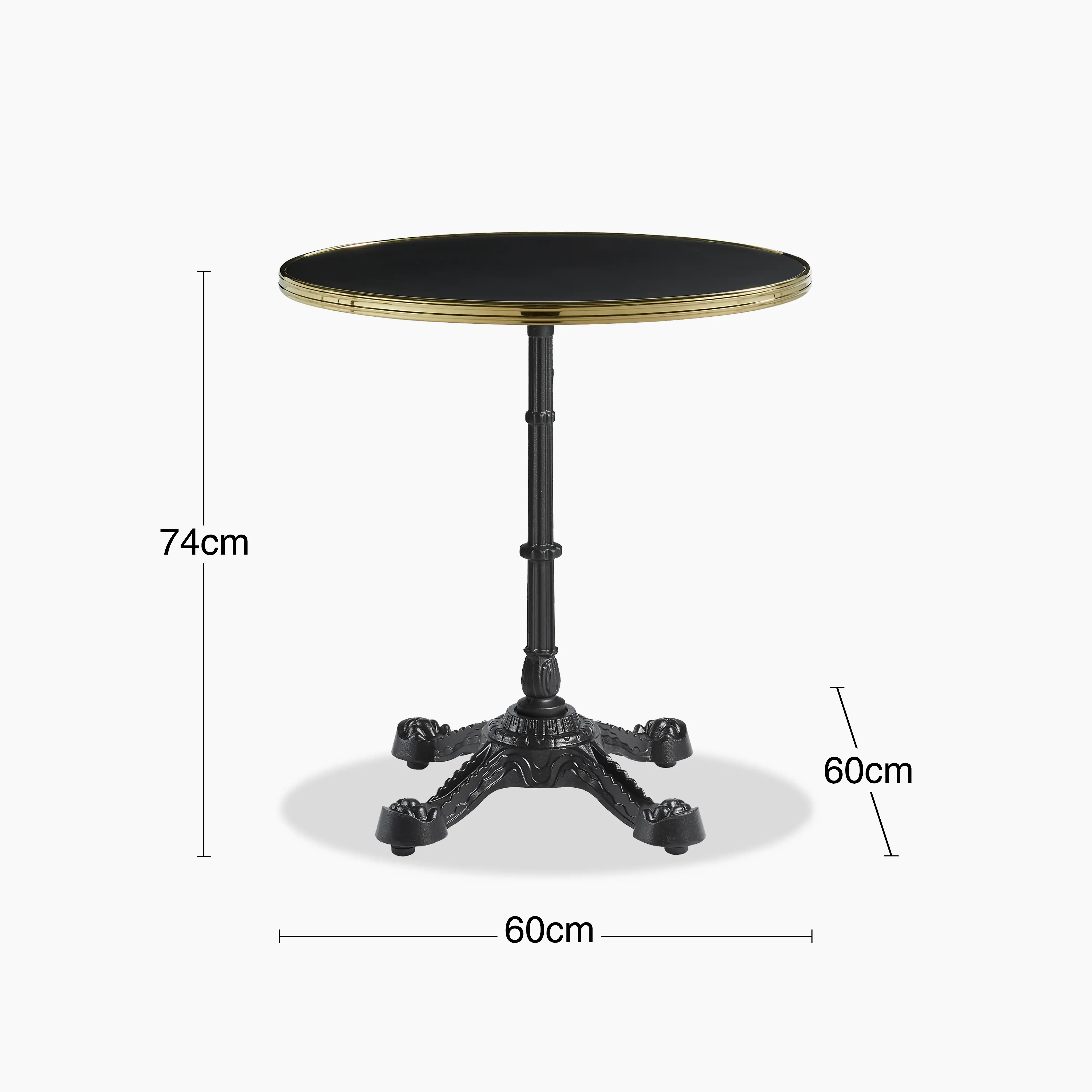 Parisian Style Flat Auto-Adjust Dining Table | Black & Brass - Image 2