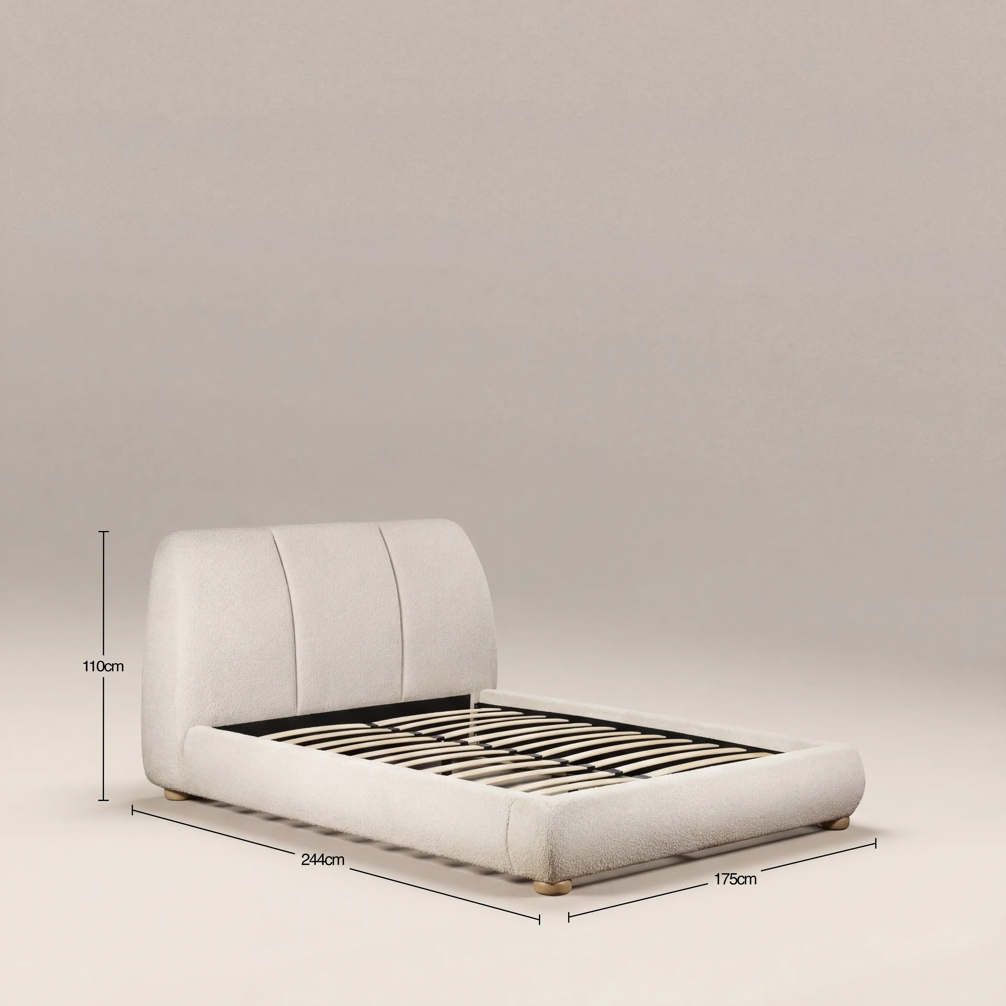 Paro King Bed | Ivory Boucle & Natural - Image 5