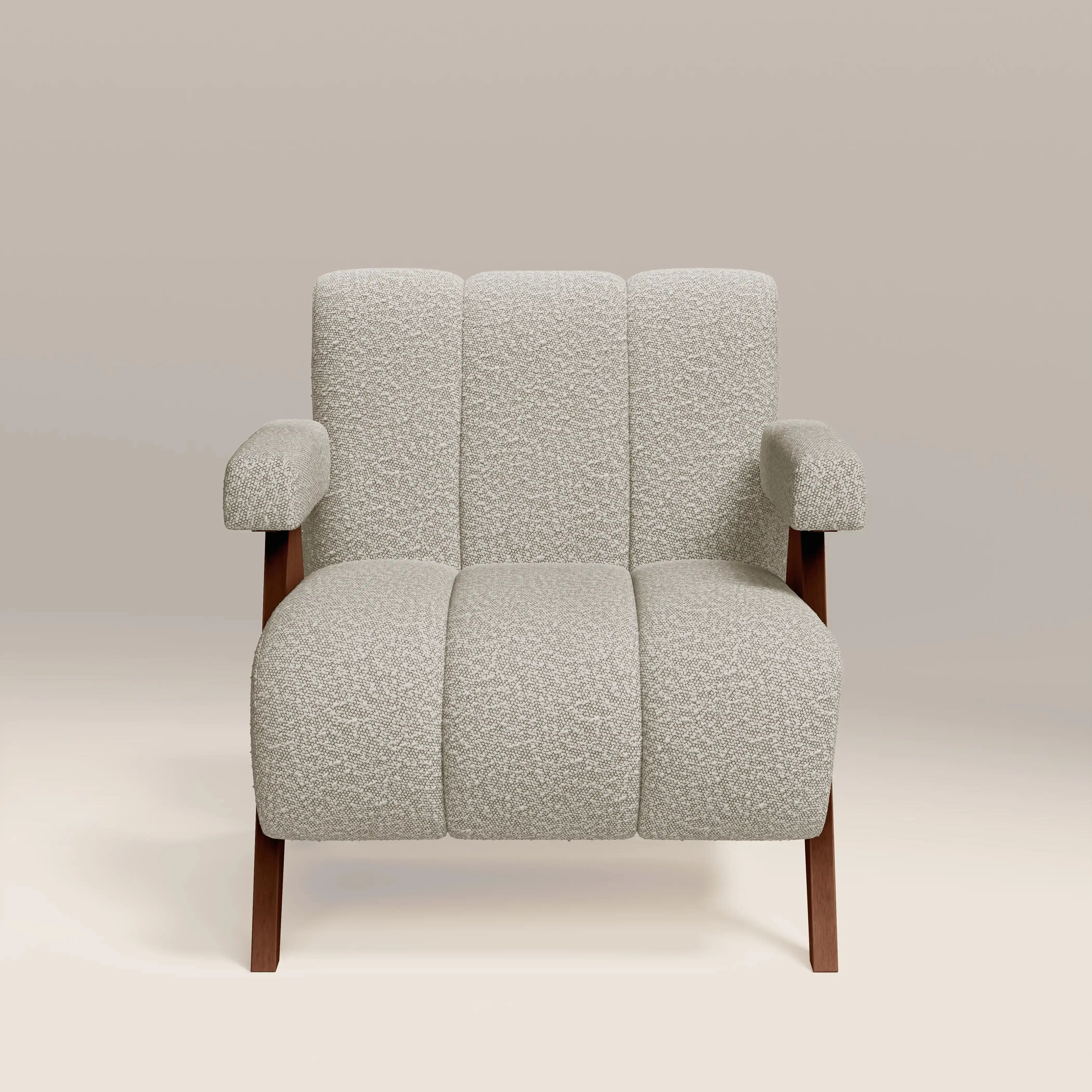 Paulo Accent Chair | Speckled Stone Sustainable Boucle & Walnut - Image 2