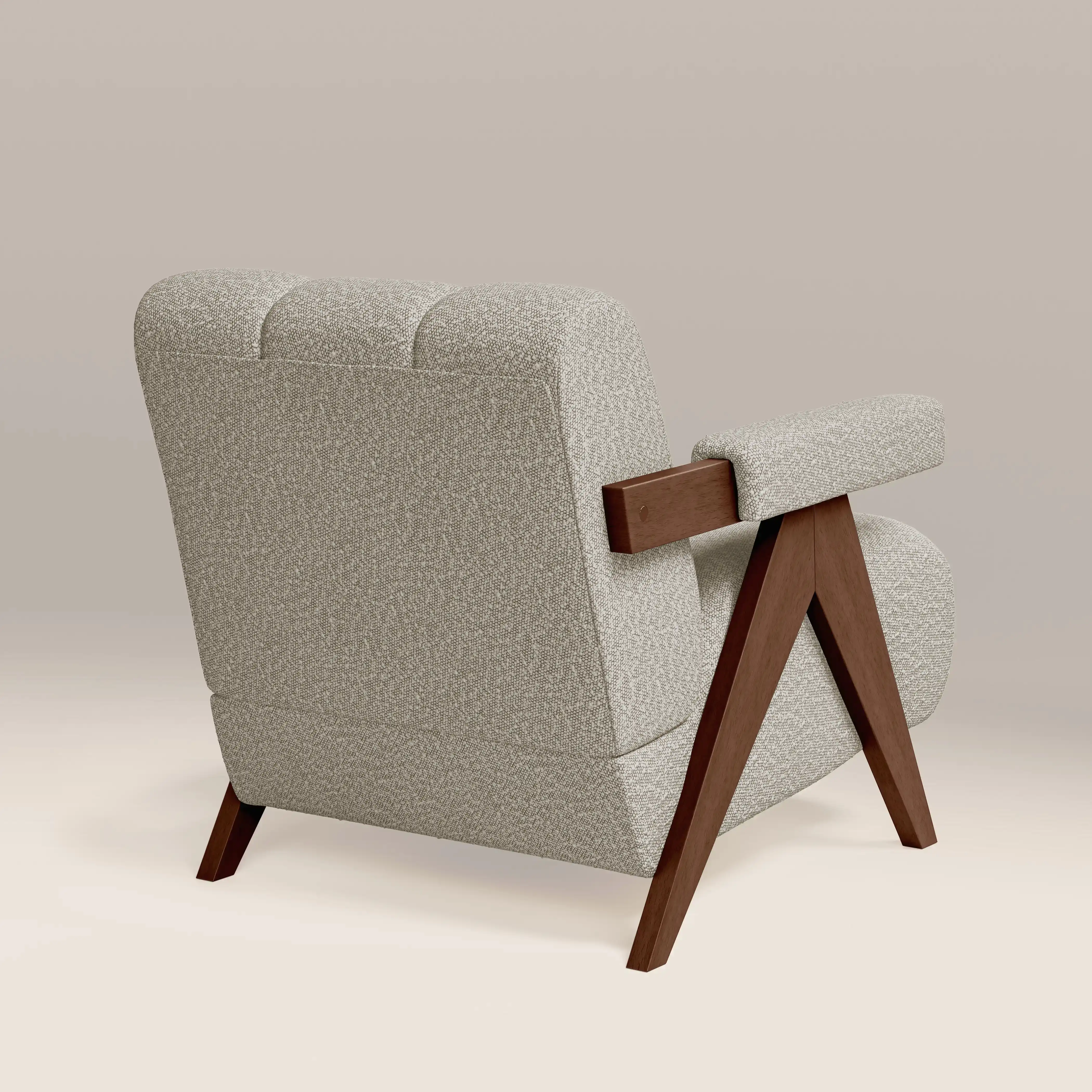 Paulo Accent Chair | Speckled Stone Sustainable Boucle & Walnut - Image 6