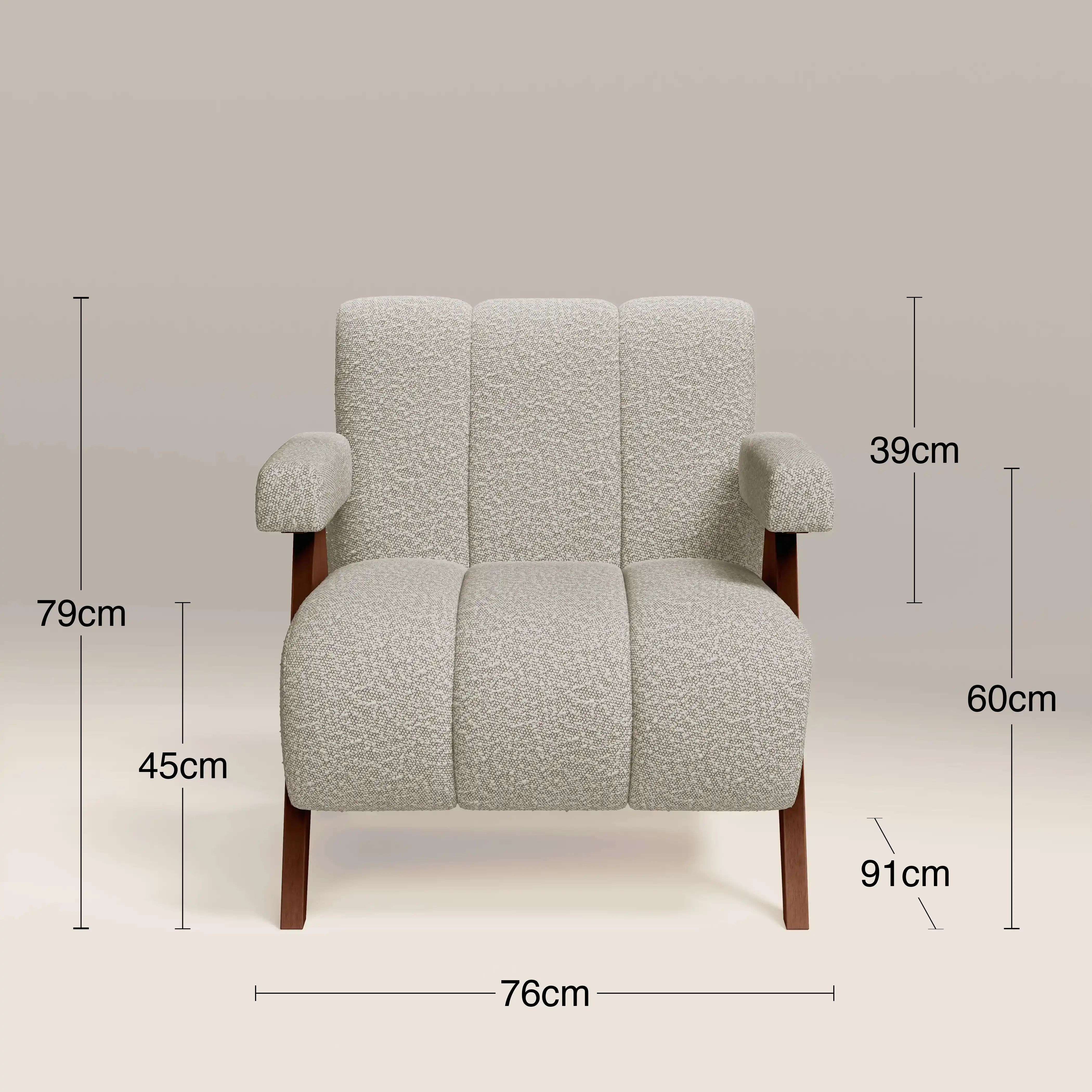 Paulo Accent Chair | Speckled Stone Sustainable Boucle & Walnut - Image 8