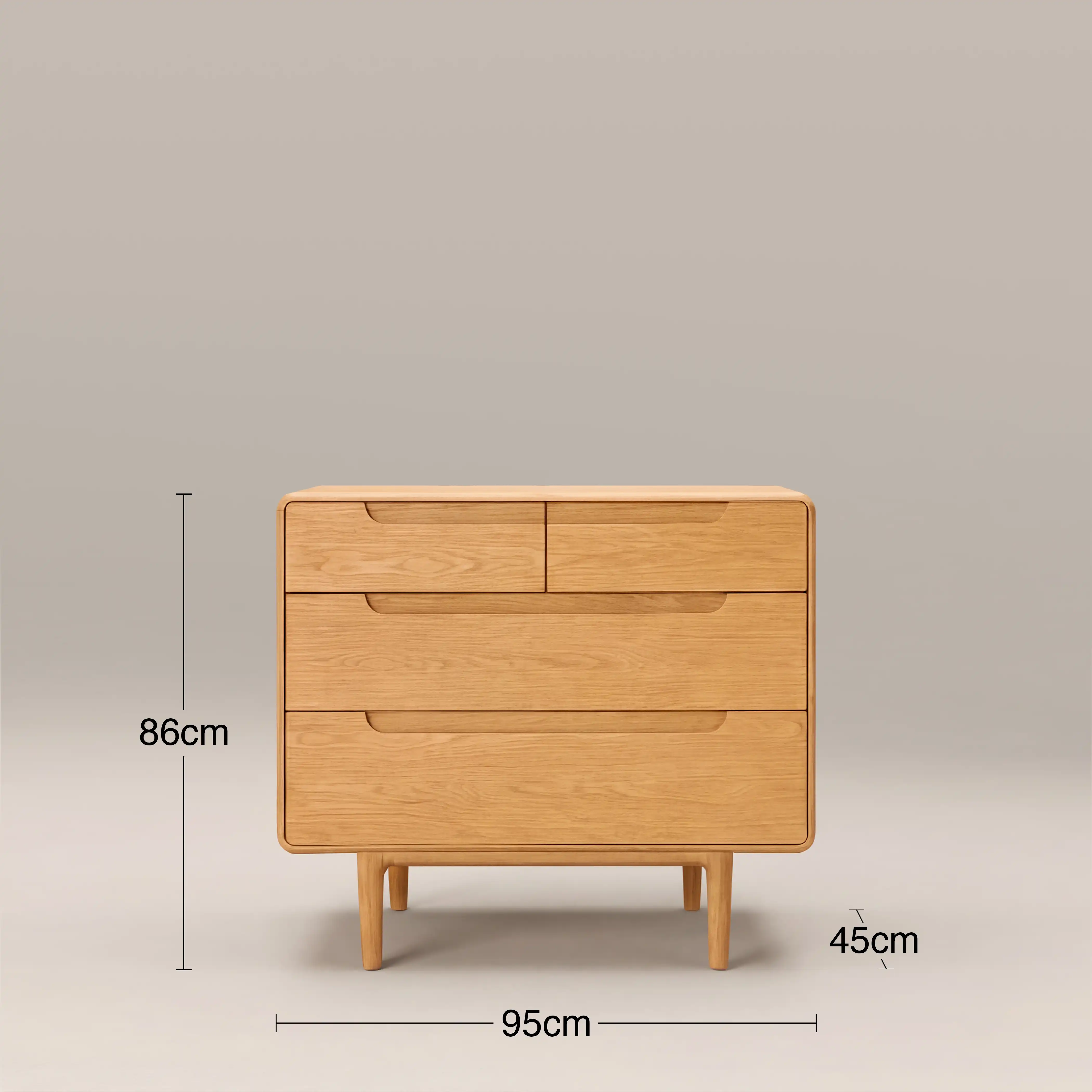 Percy 4 Drawer Chest of Drawers | Oak - Image 6