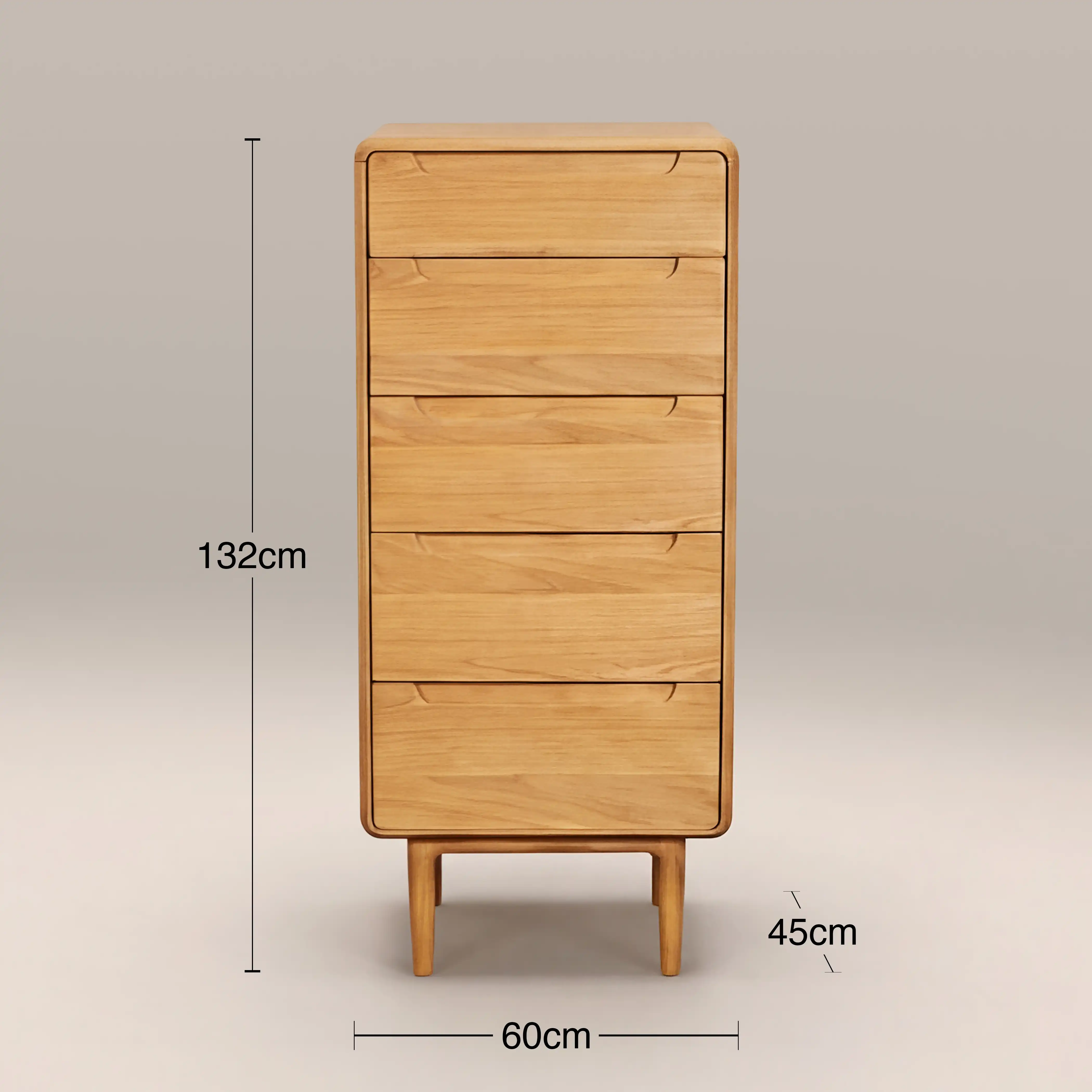Percy 5 Drawer Tall Chest of Drawers | Oak - Image 8