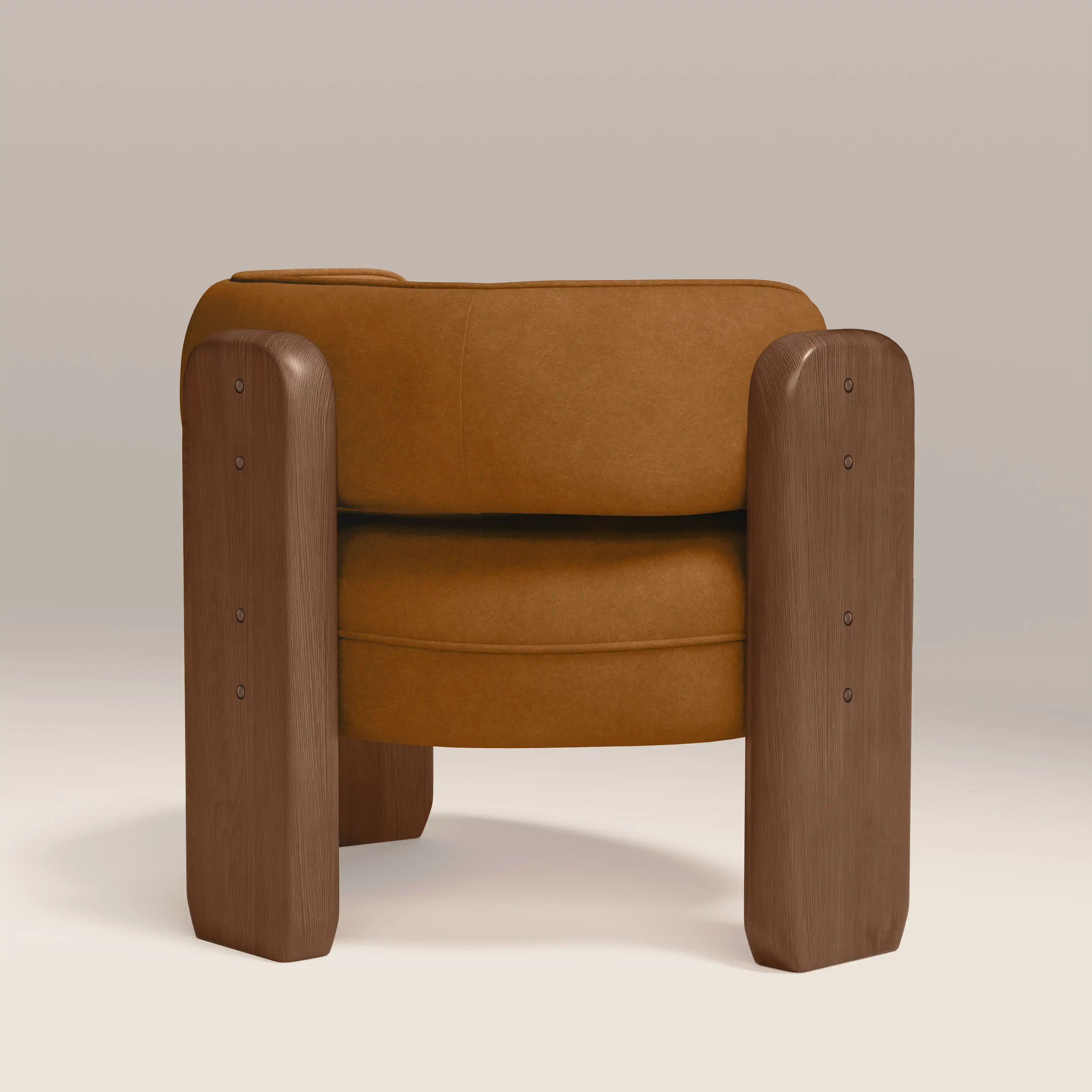 Porter Armchair | Caramel Brown Sustainable Mohair Velvet & Walnut - Image 6