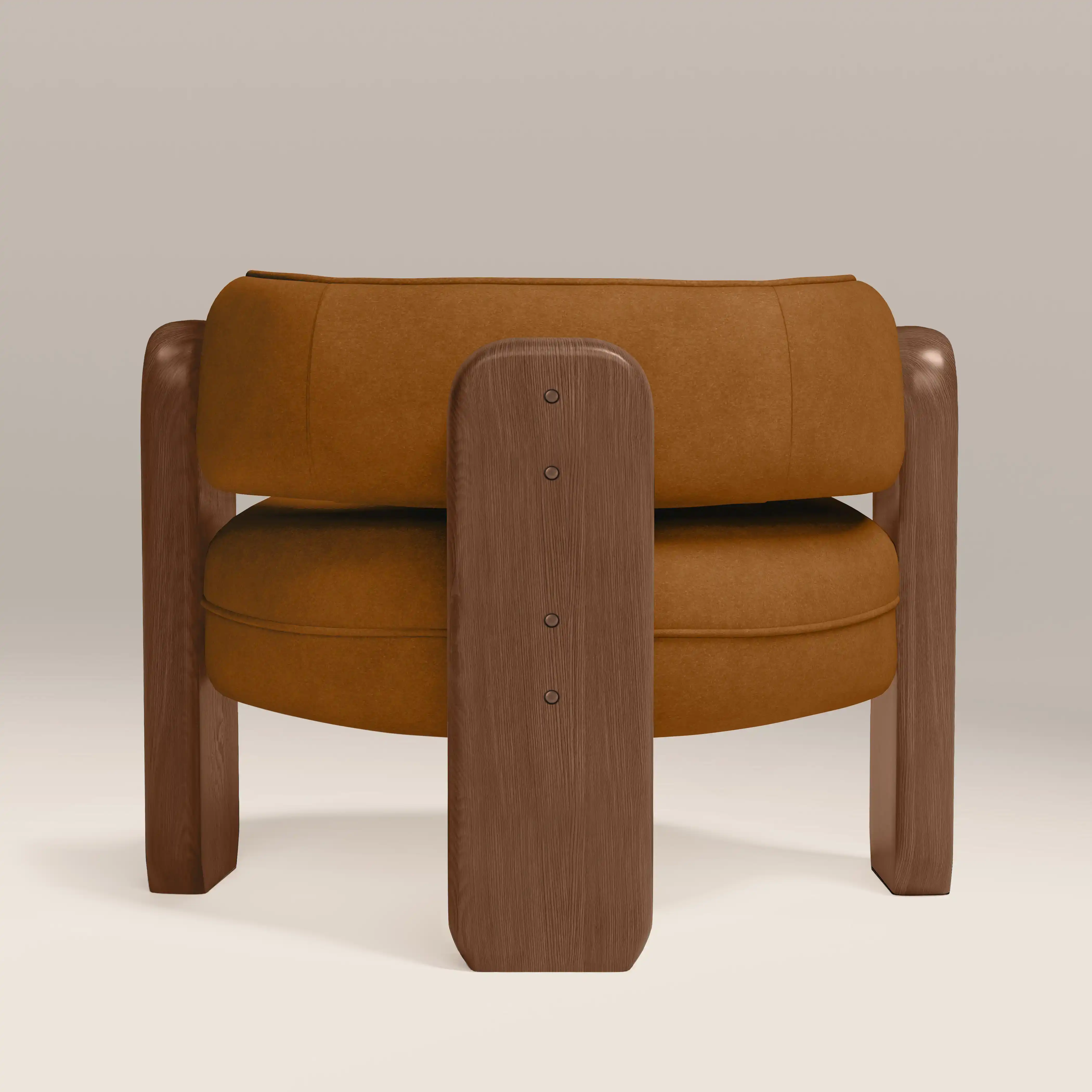 Porter Armchair | Caramel Brown Sustainable Mohair Velvet & Walnut - Image 7