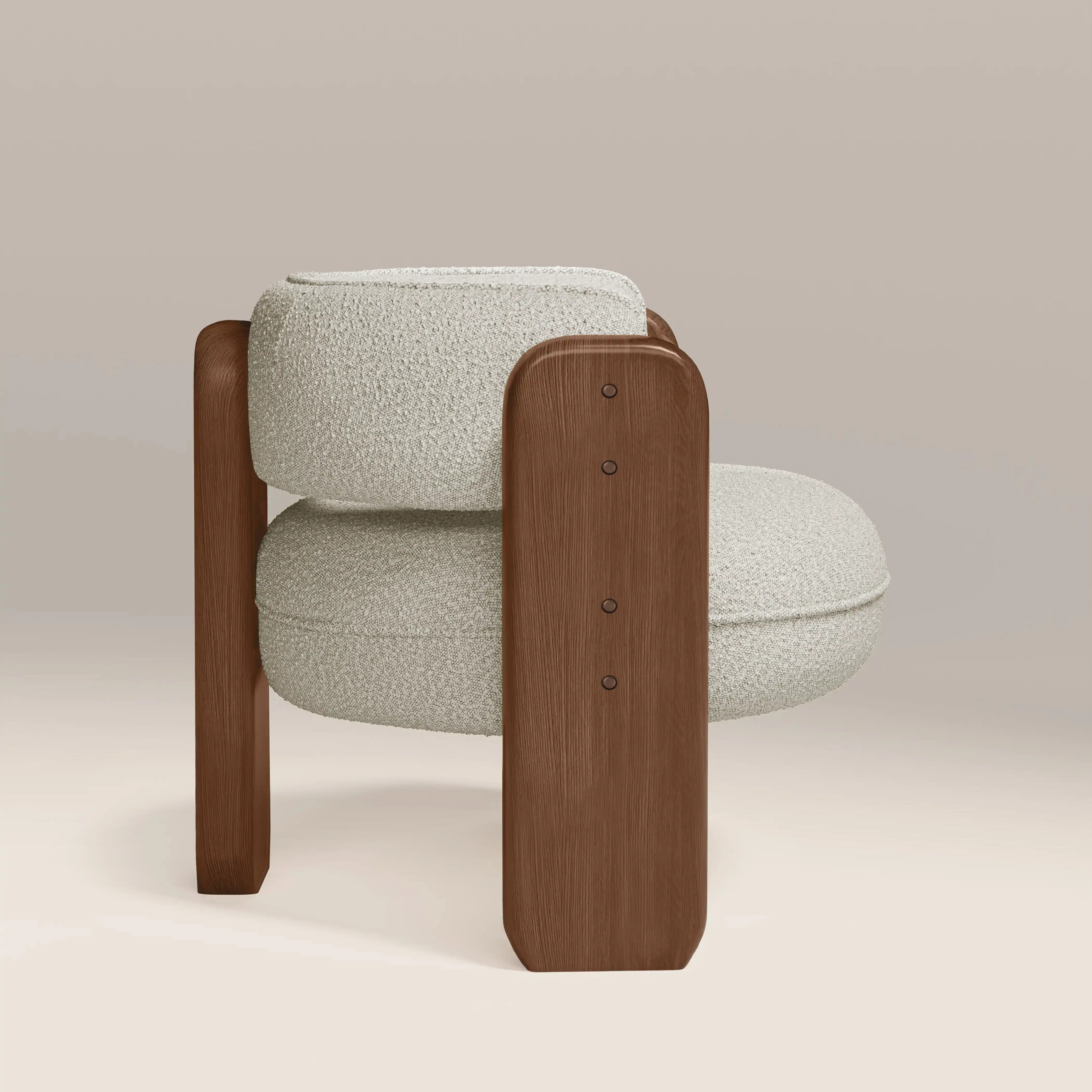 Porter Armchair | Speckled Stone Sustainable Boucle & Walnut - Image 6