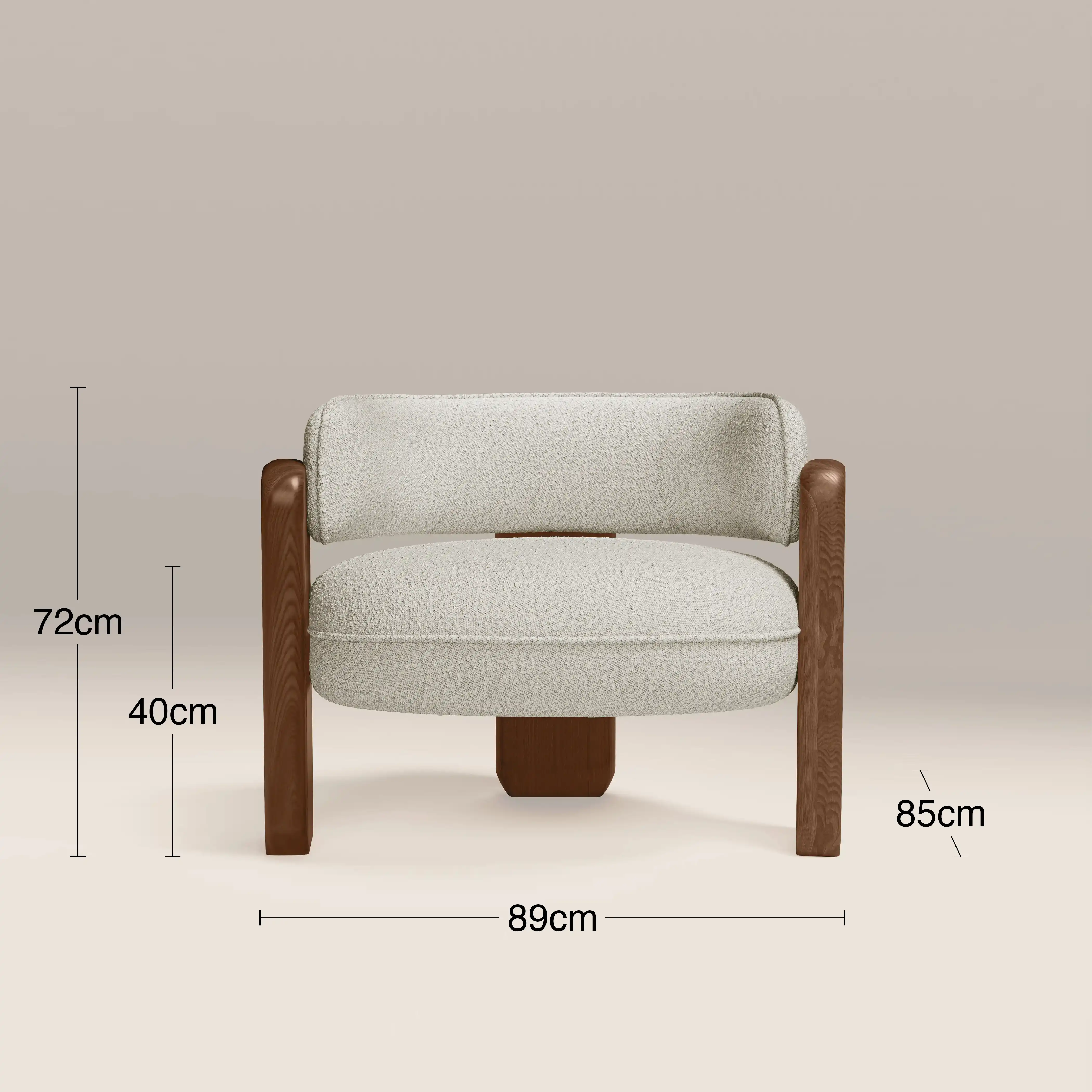 Porter Armchair | Speckled Stone Sustainable Boucle & Walnut - Image 8