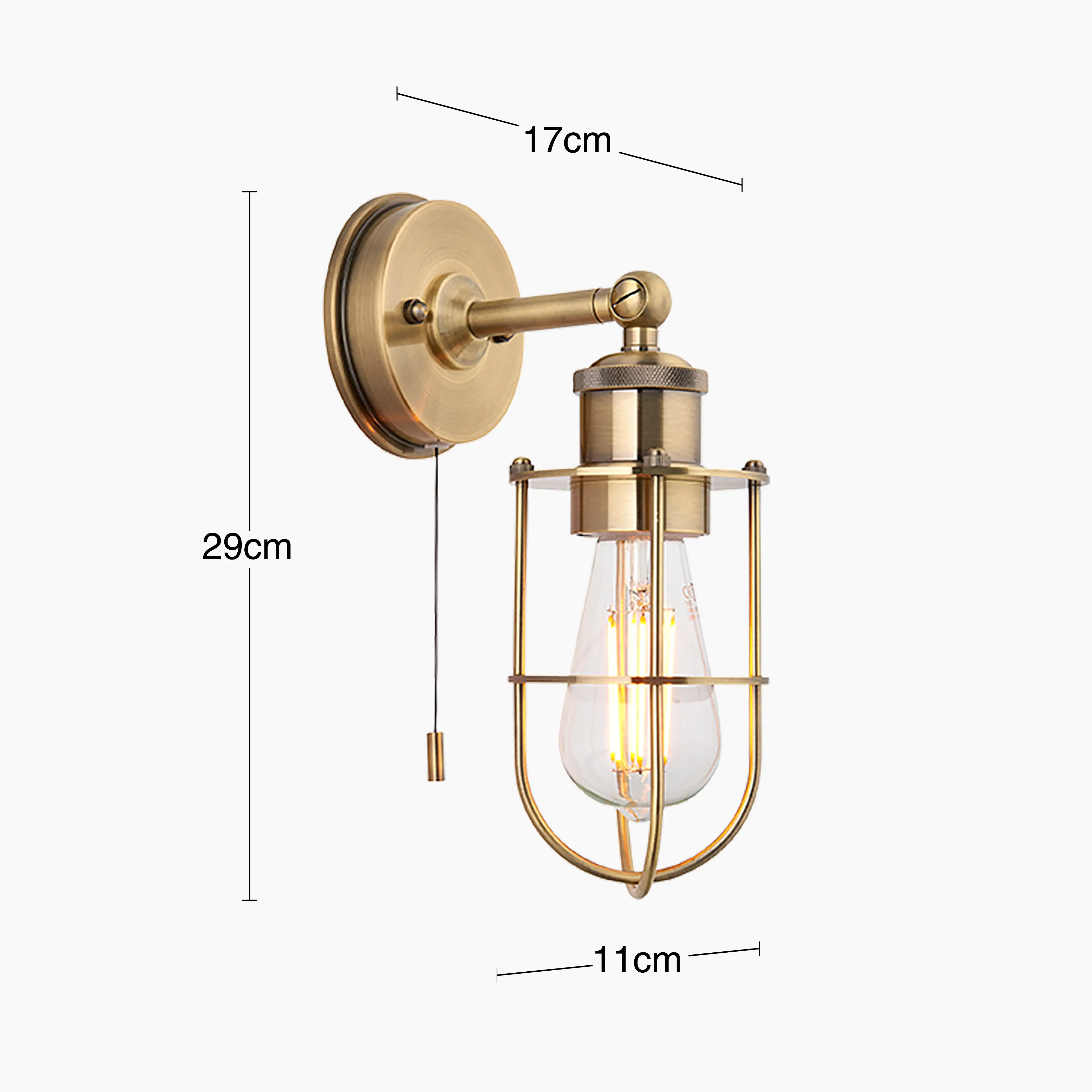 Portman Bathroom Wall Light | Brass - Image 6