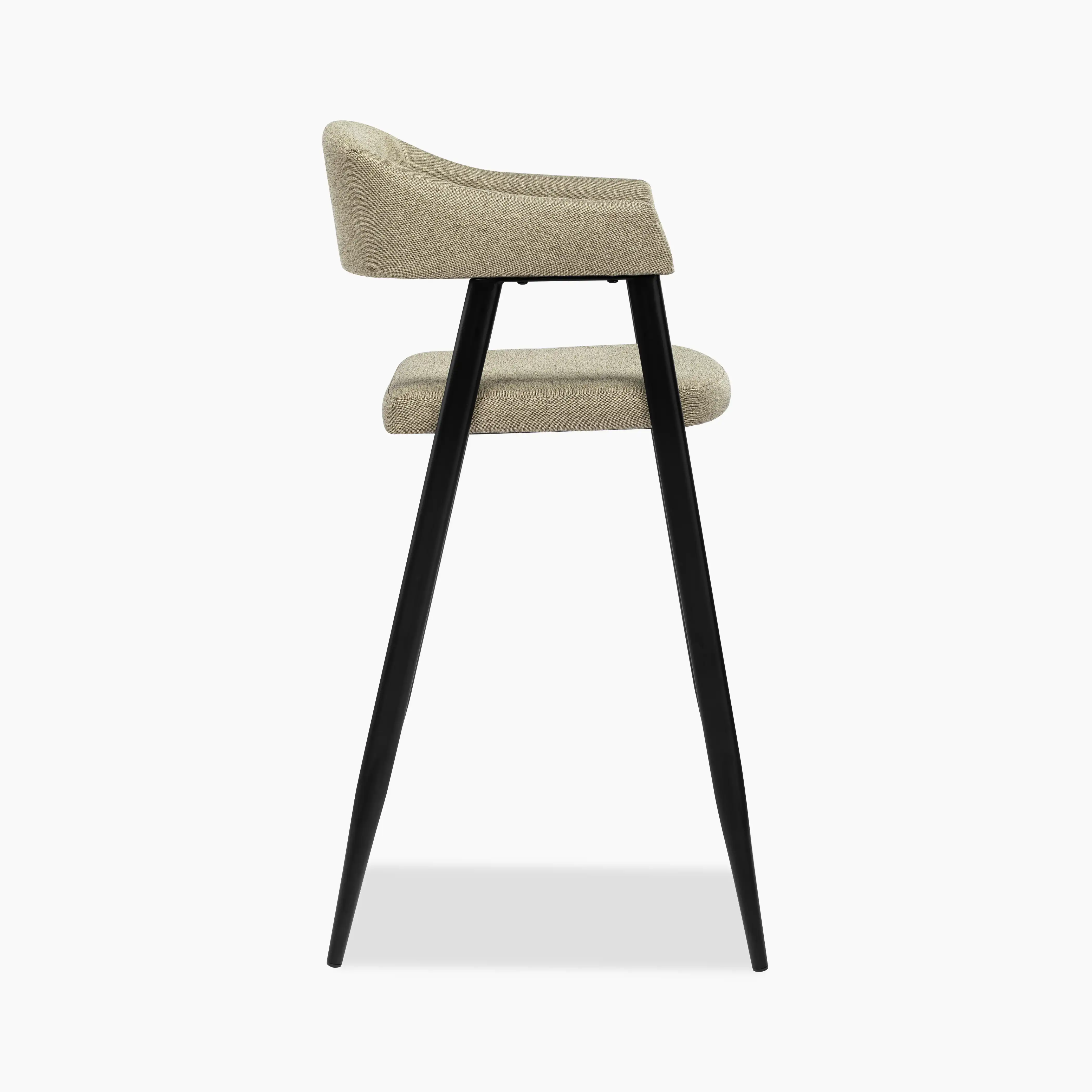 Presley Bar Stool | Latte Sustainable Fabric & Black - Image 3