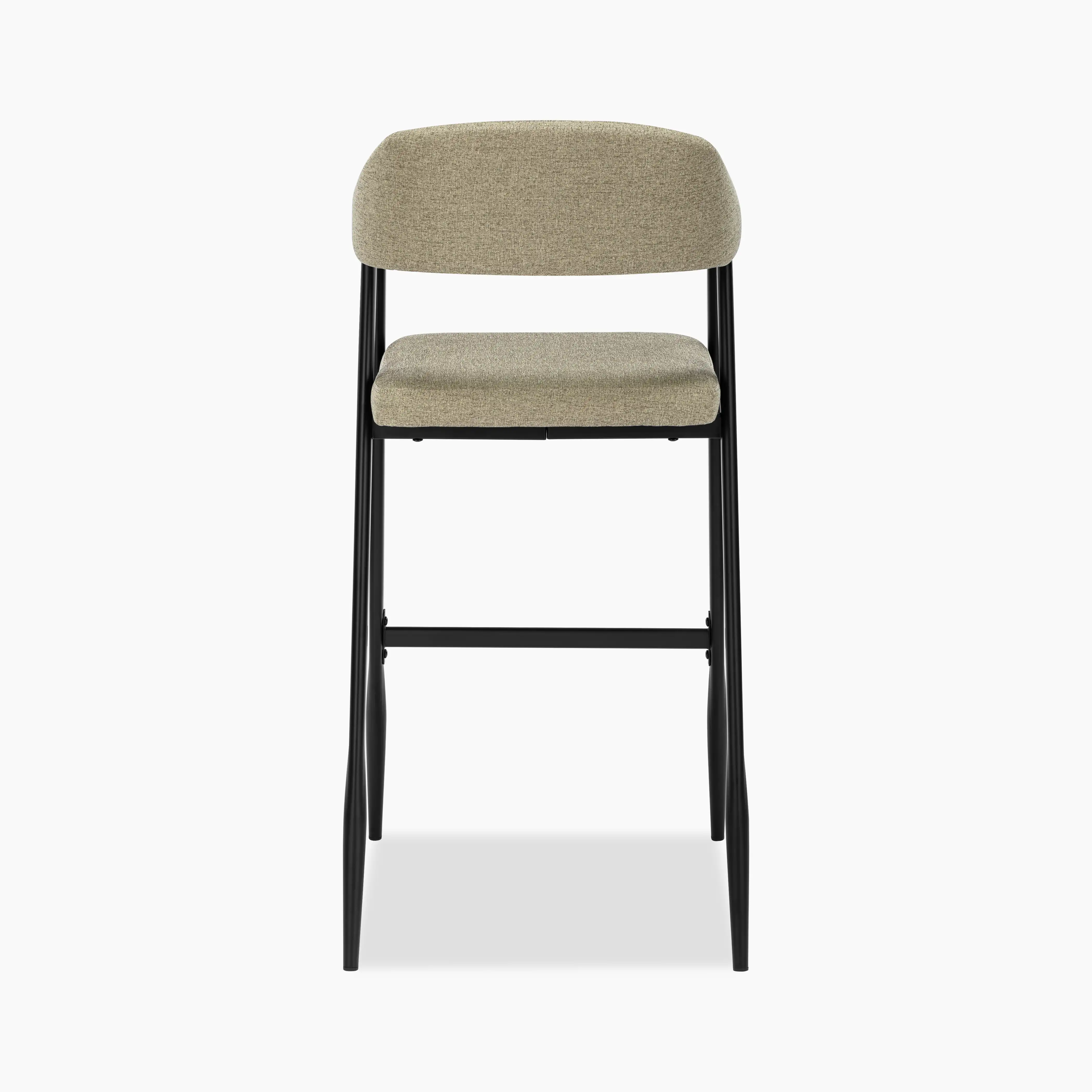 Presley Bar Stool | Latte Sustainable Fabric & Black - Image 4