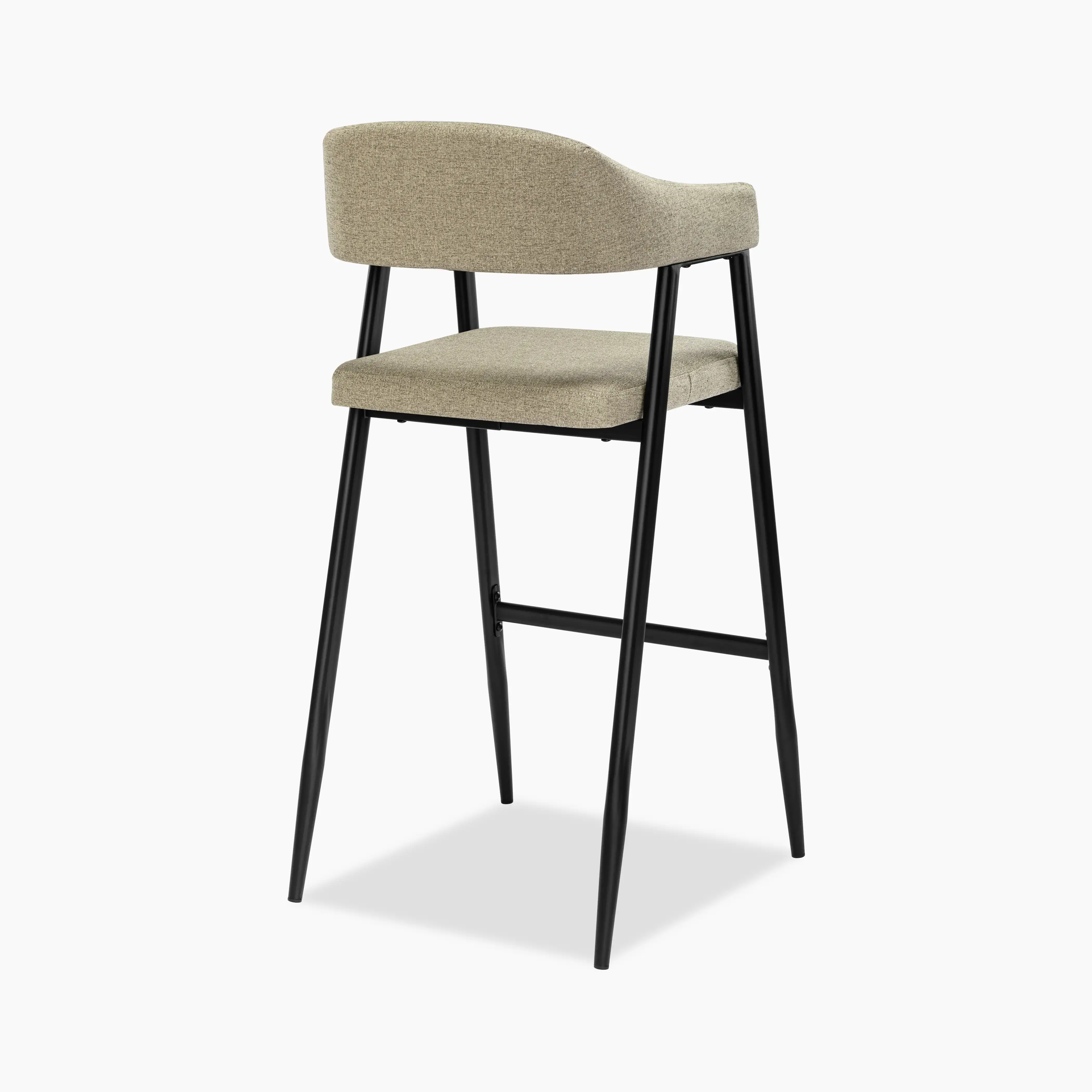 Presley Bar Stool | Latte Sustainable Fabric & Black - Image 5