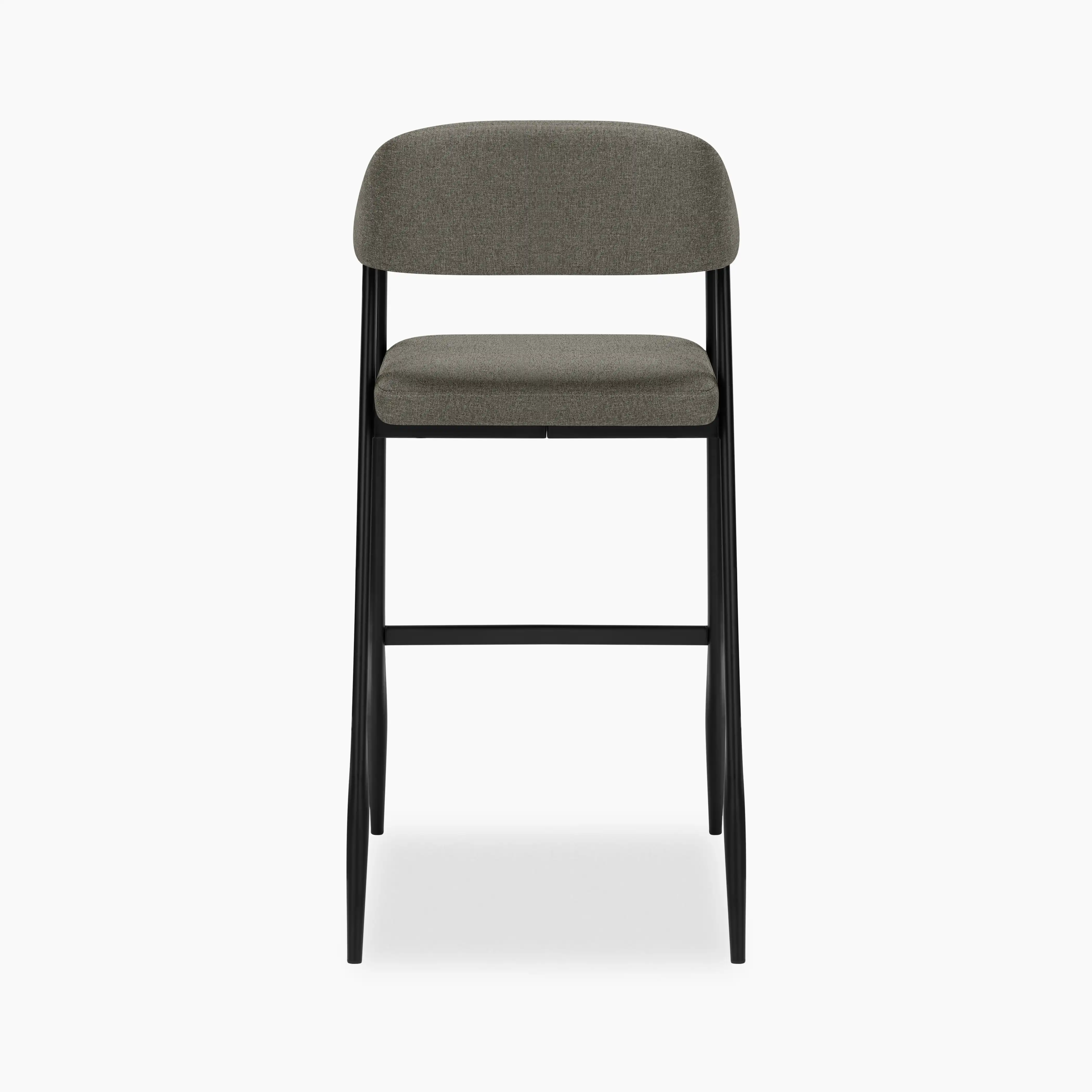 Presley Bar Stool | Speckled Grey Sustainable Fabric & Black - Image 6