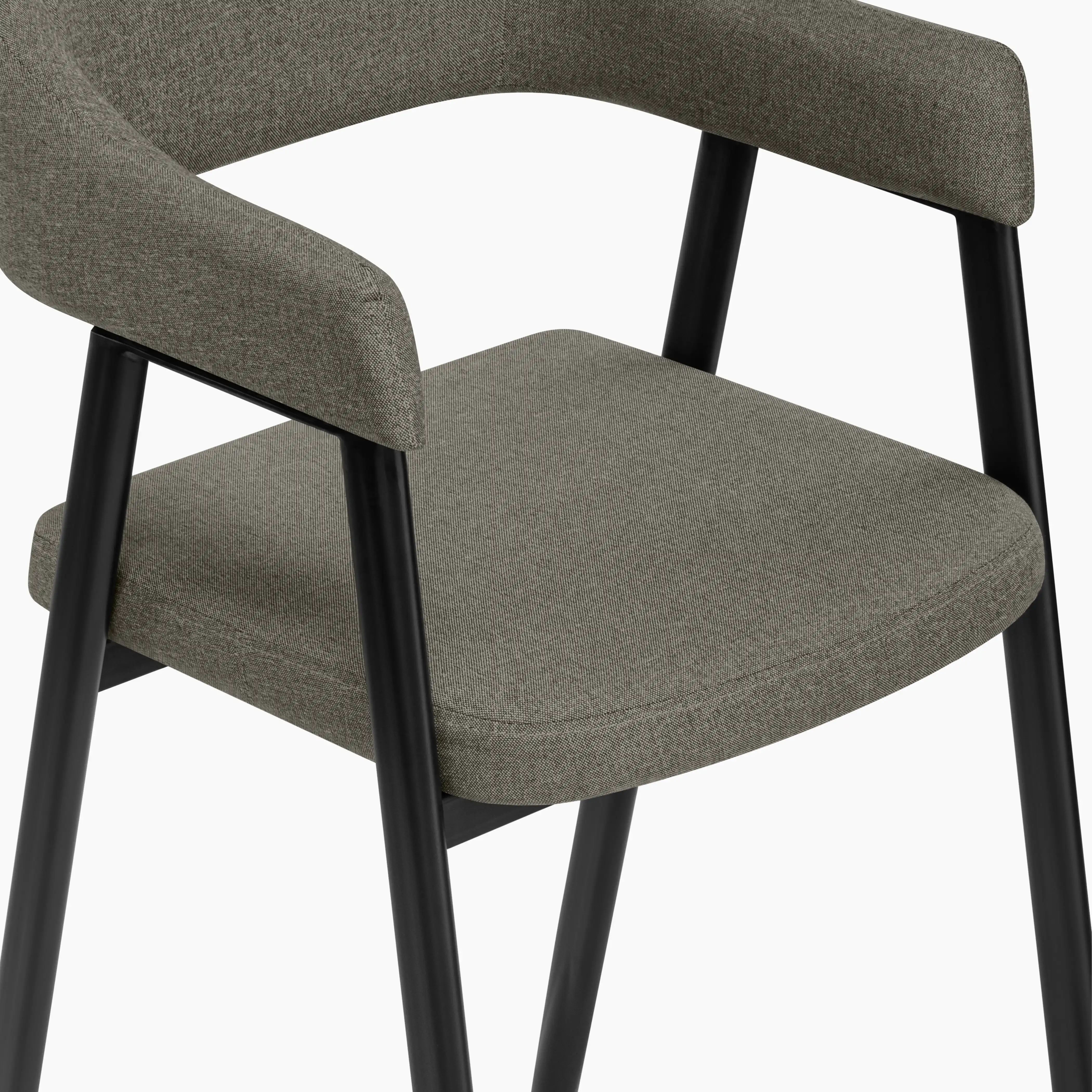Presley Bar Stool | Speckled Grey Sustainable Fabric & Black - Image 7