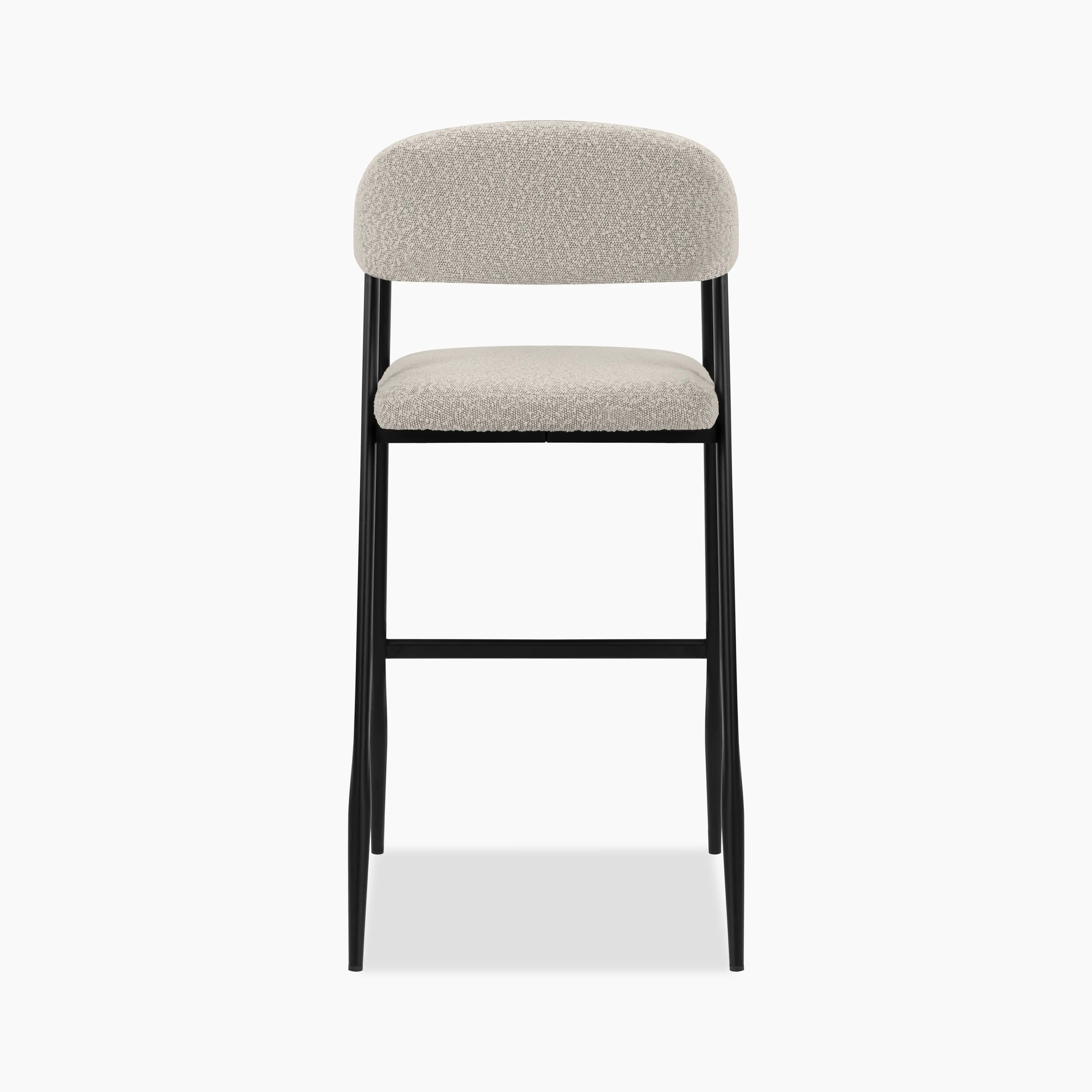 Presley Bar Stool | Speckled Stone Sustainable Boucle & Black - Image 5