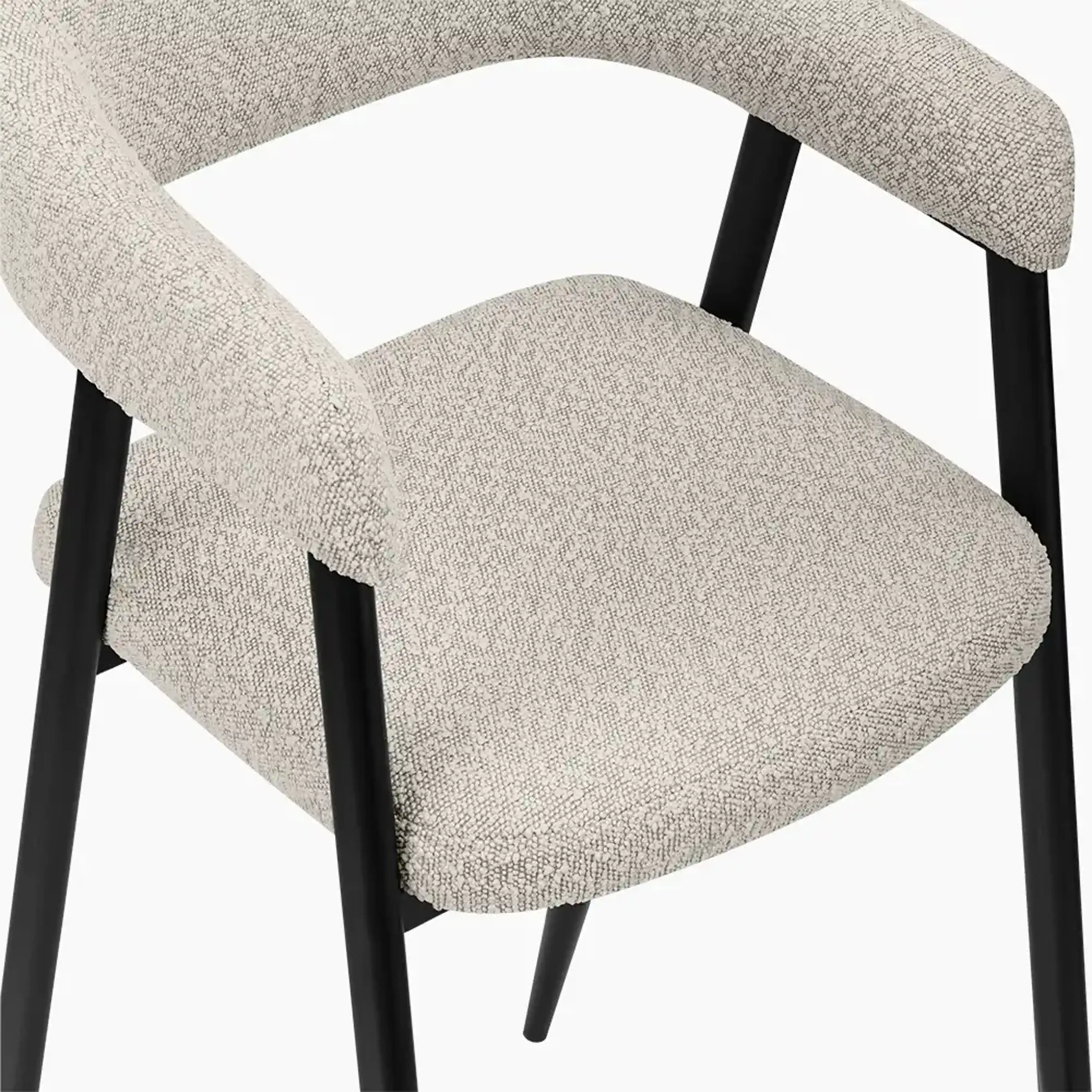 Presley Bar Stool | Speckled Stone Sustainable Boucle & Black - Image 7