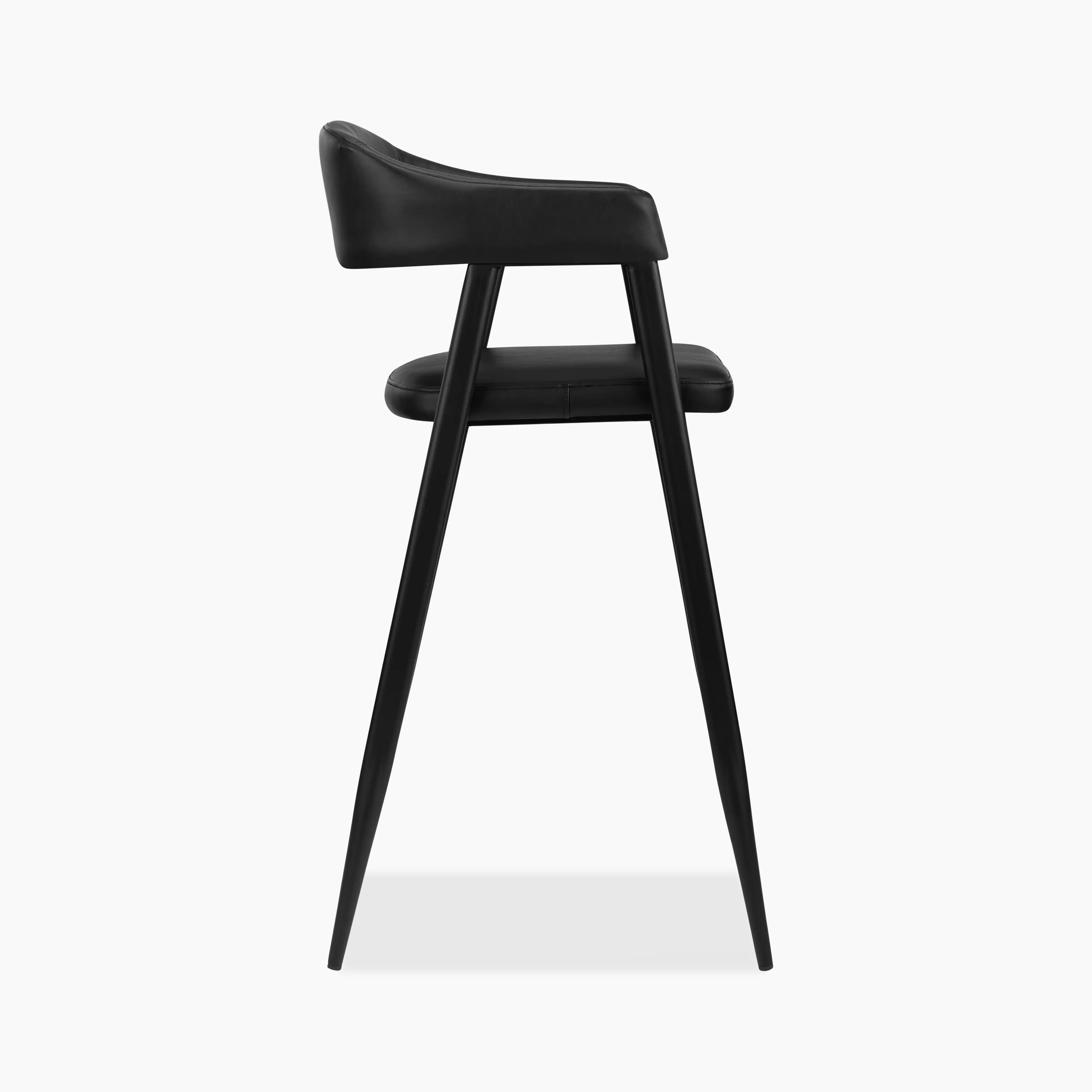 Presley Bar Stool | Vintage Black Faux Leather & Black - Image 5