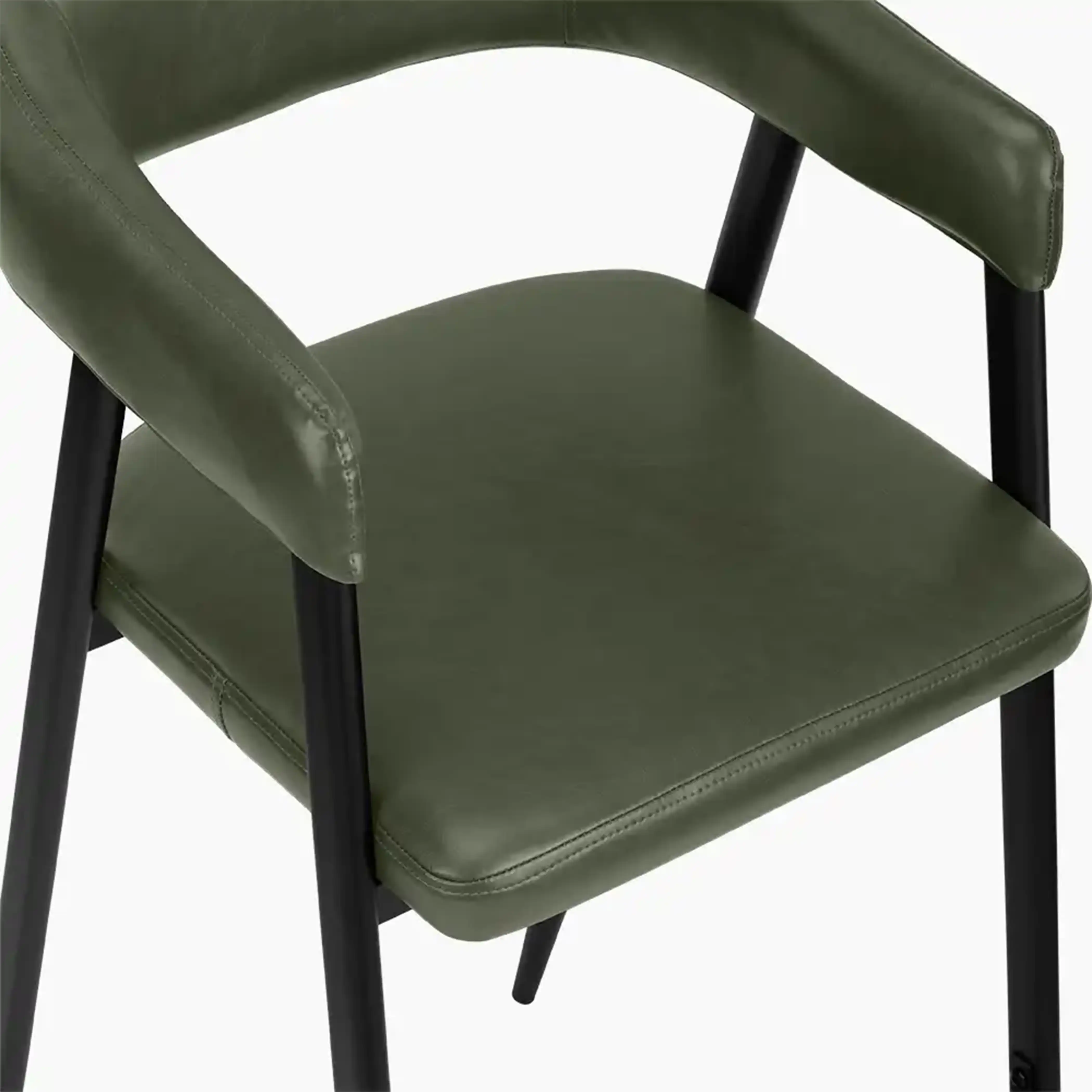Presley Bar Stool | Vintage Green Faux Leather & Black - Image 8