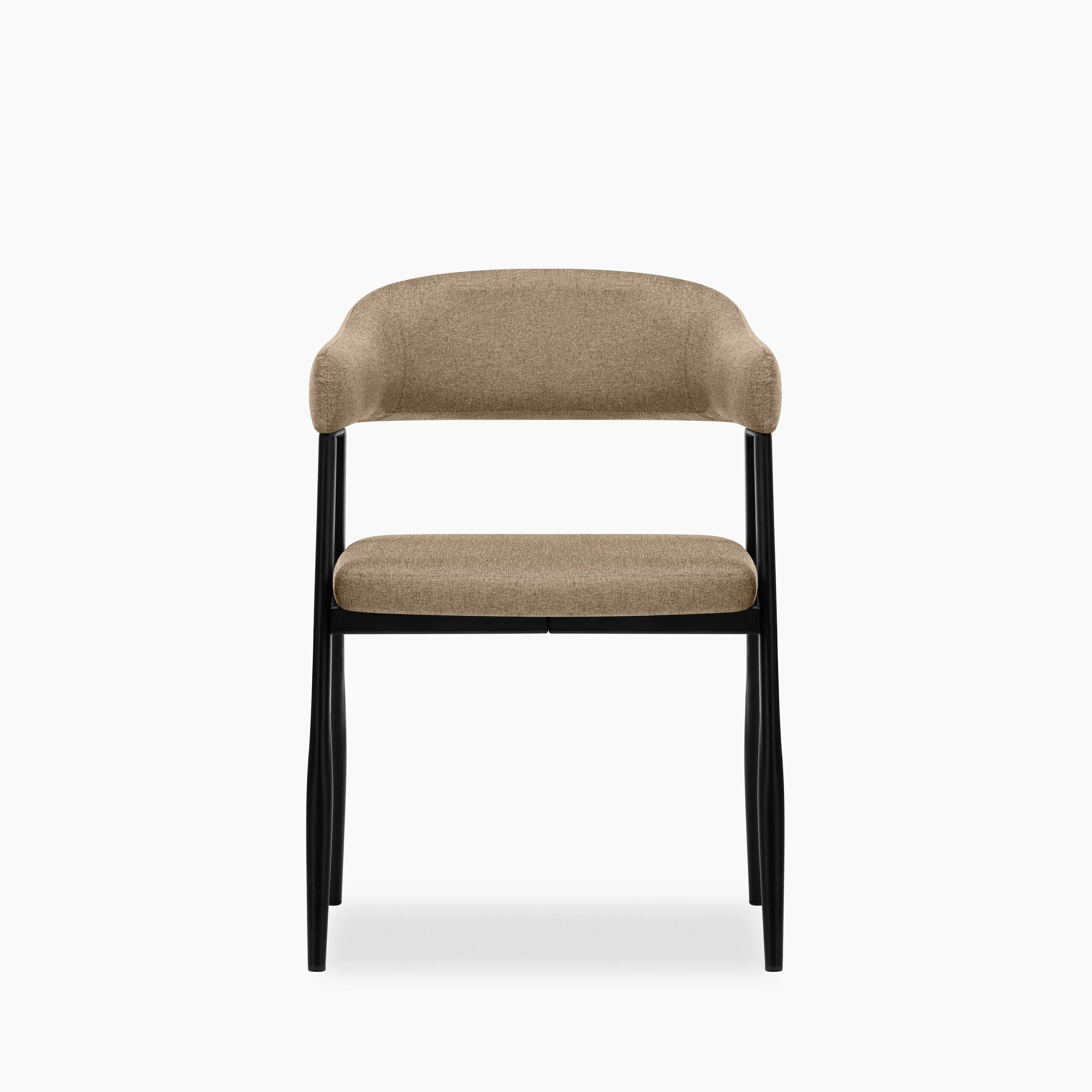Presley Carver Dining Chair | Latte Sustainable Fabric & Black - Image 4
