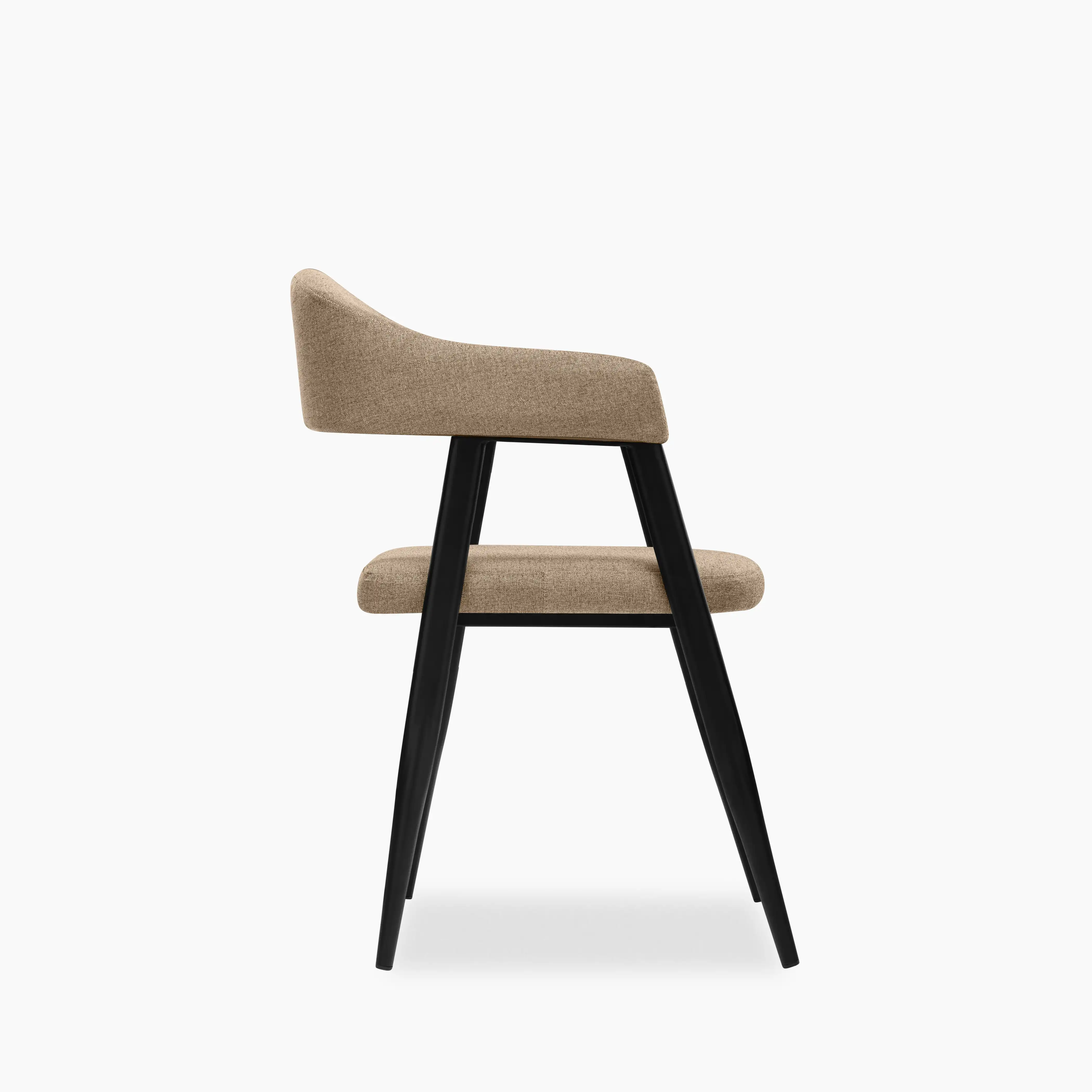 Presley Carver Dining Chair | Latte Sustainable Fabric & Black - Image 5