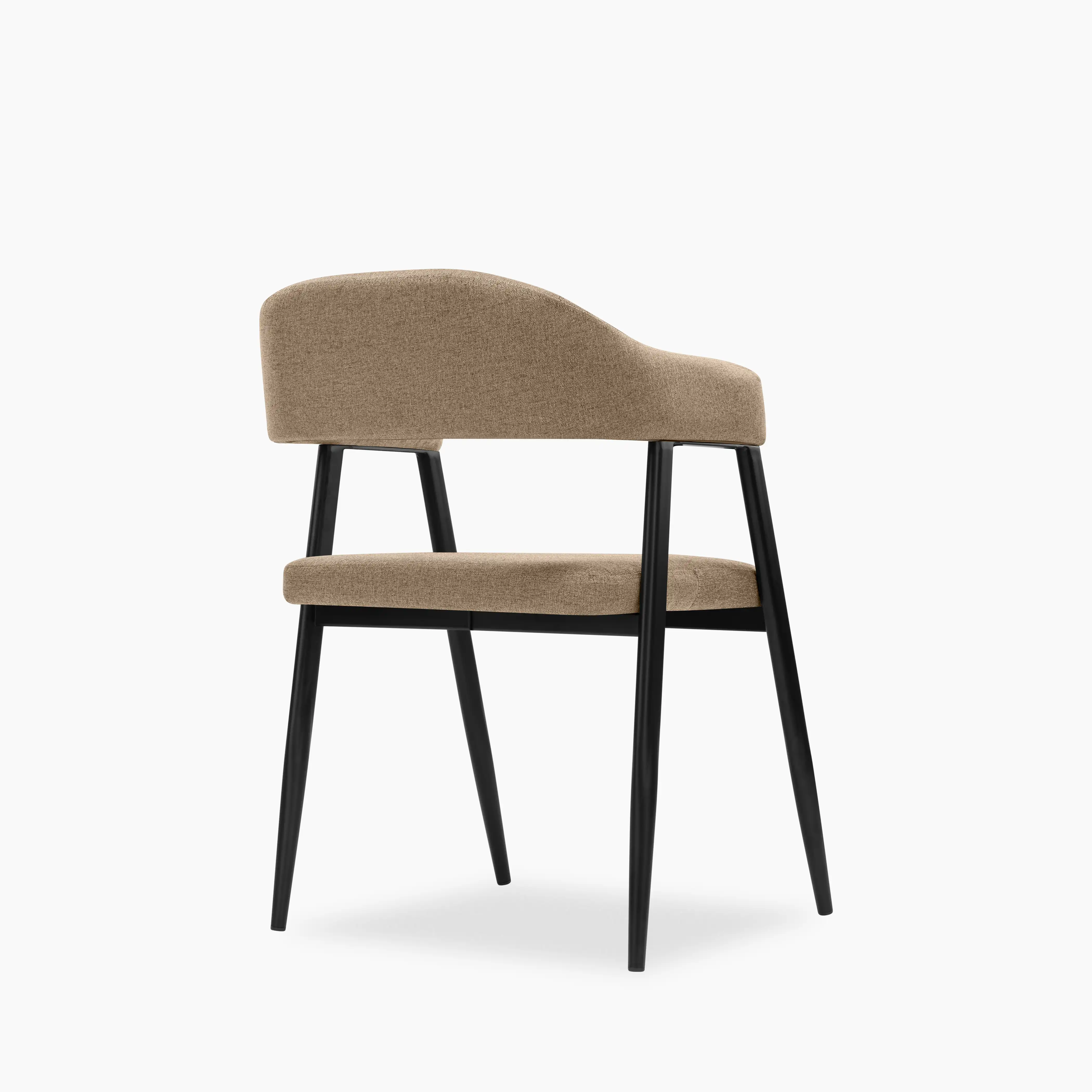 Presley Carver Dining Chair | Latte Sustainable Fabric & Black - Image 7