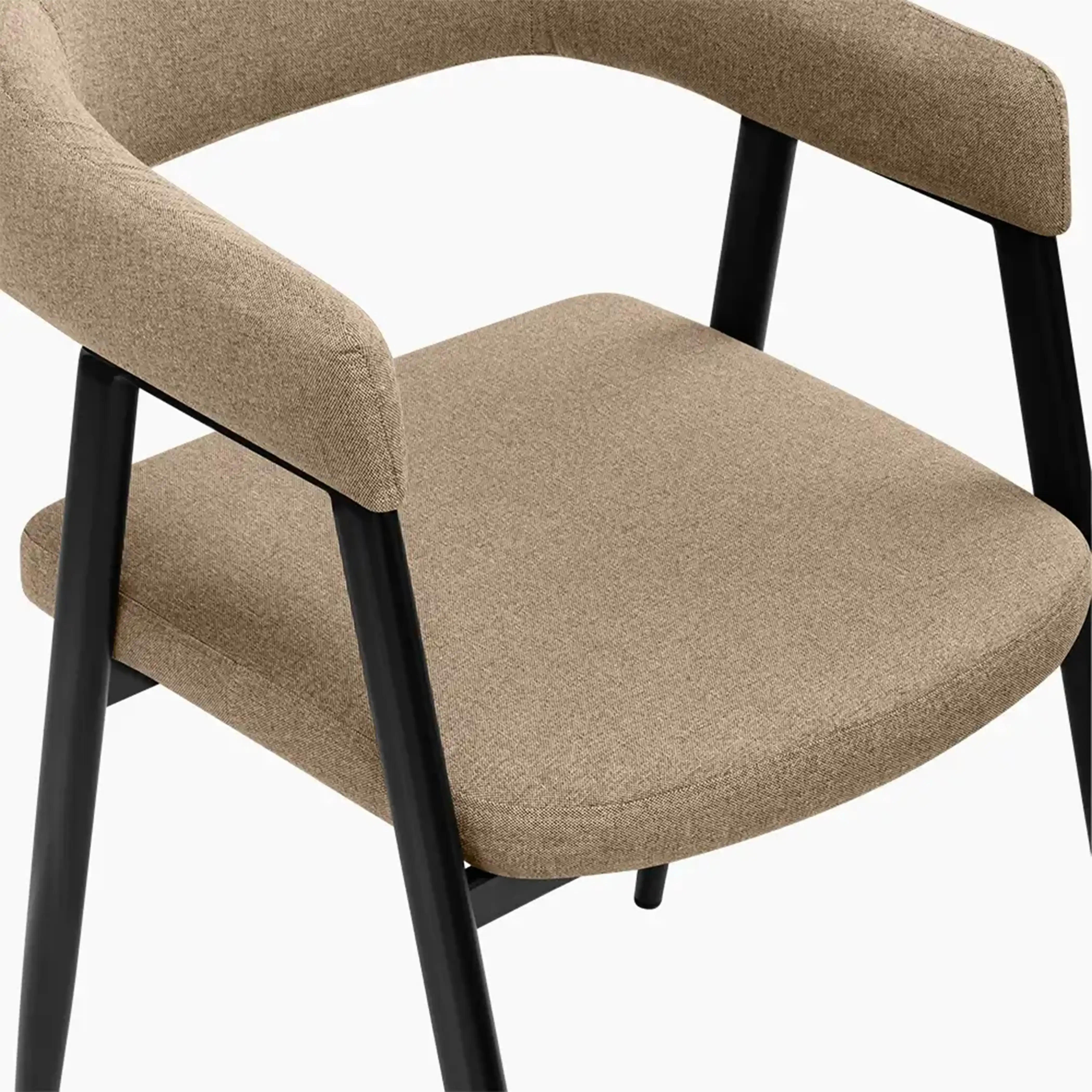 Presley Carver Dining Chair | Latte Sustainable Fabric & Black - Image 8