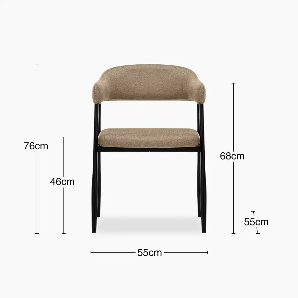 Presley Carver Dining Chair | Latte Sustainable Fabric & Black - Image 9