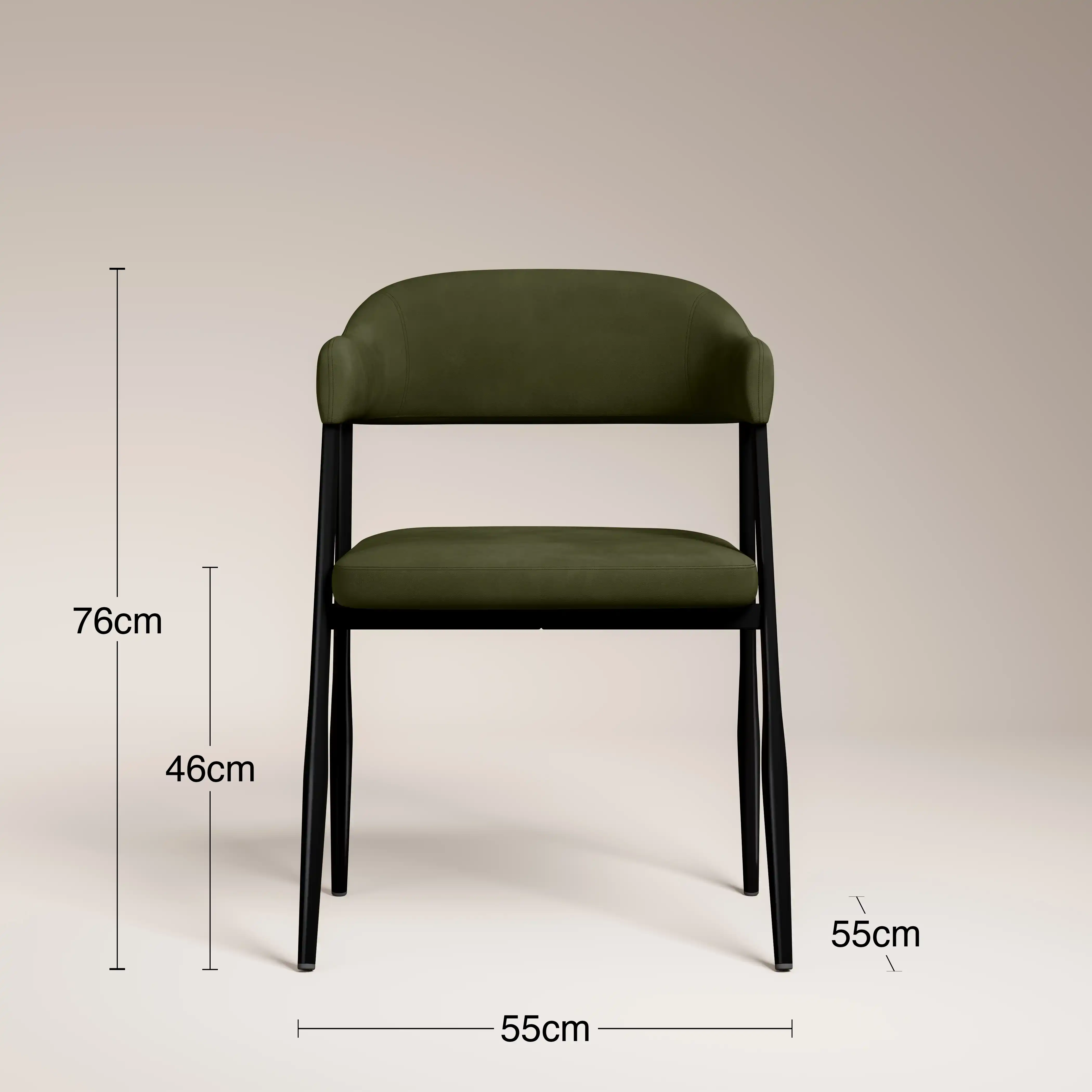 Presley Carver Dining Chair | Olive Green Sustainable Velvet & Black - Image 8